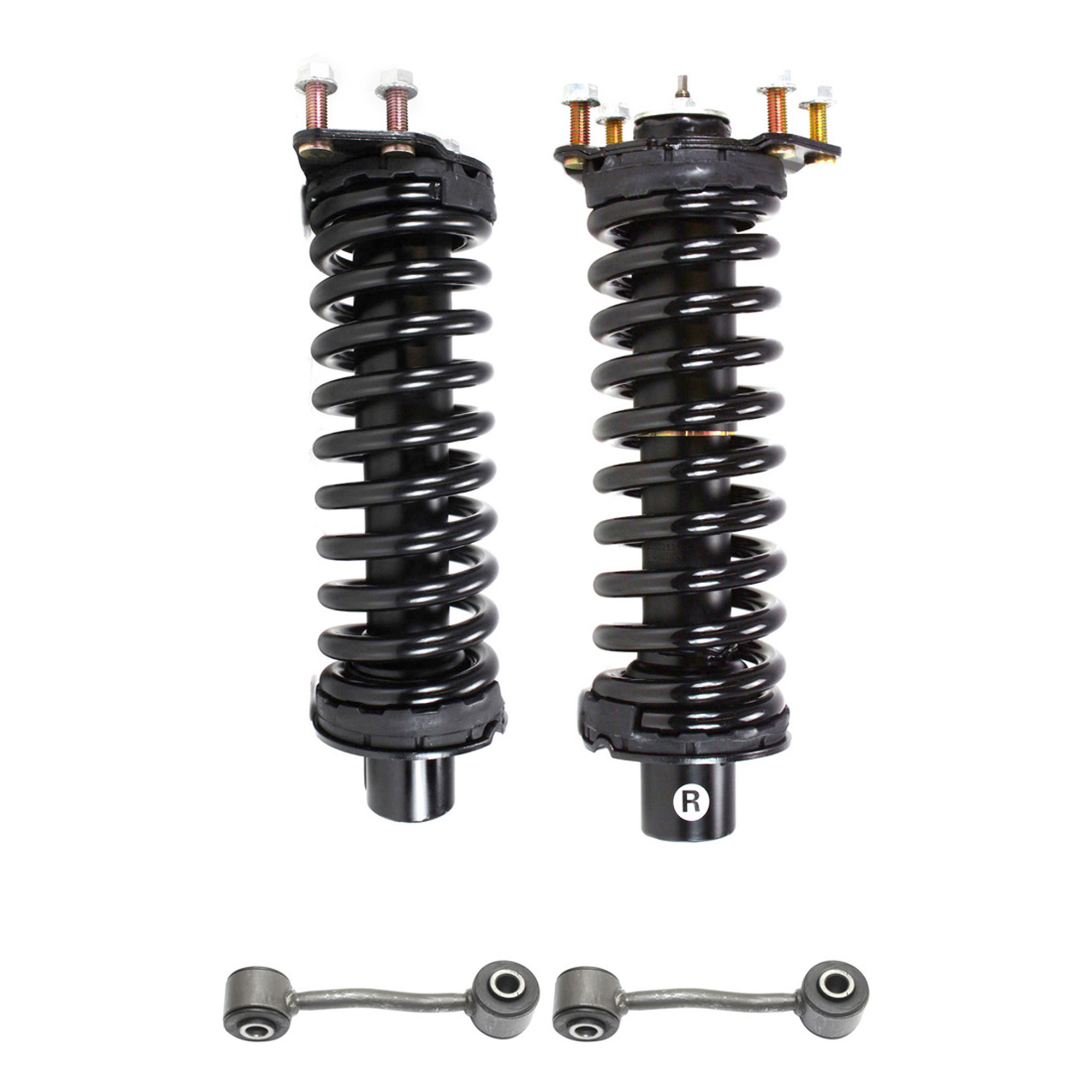 AM LIBERTY 02-07 FRONT SUSPENSION KIT RH AND LH 4 pc kit w Loaded Struts and Sway Bar Links SKU KIT 091917-47 OEM 52088650AC 52088650AF 18287-26