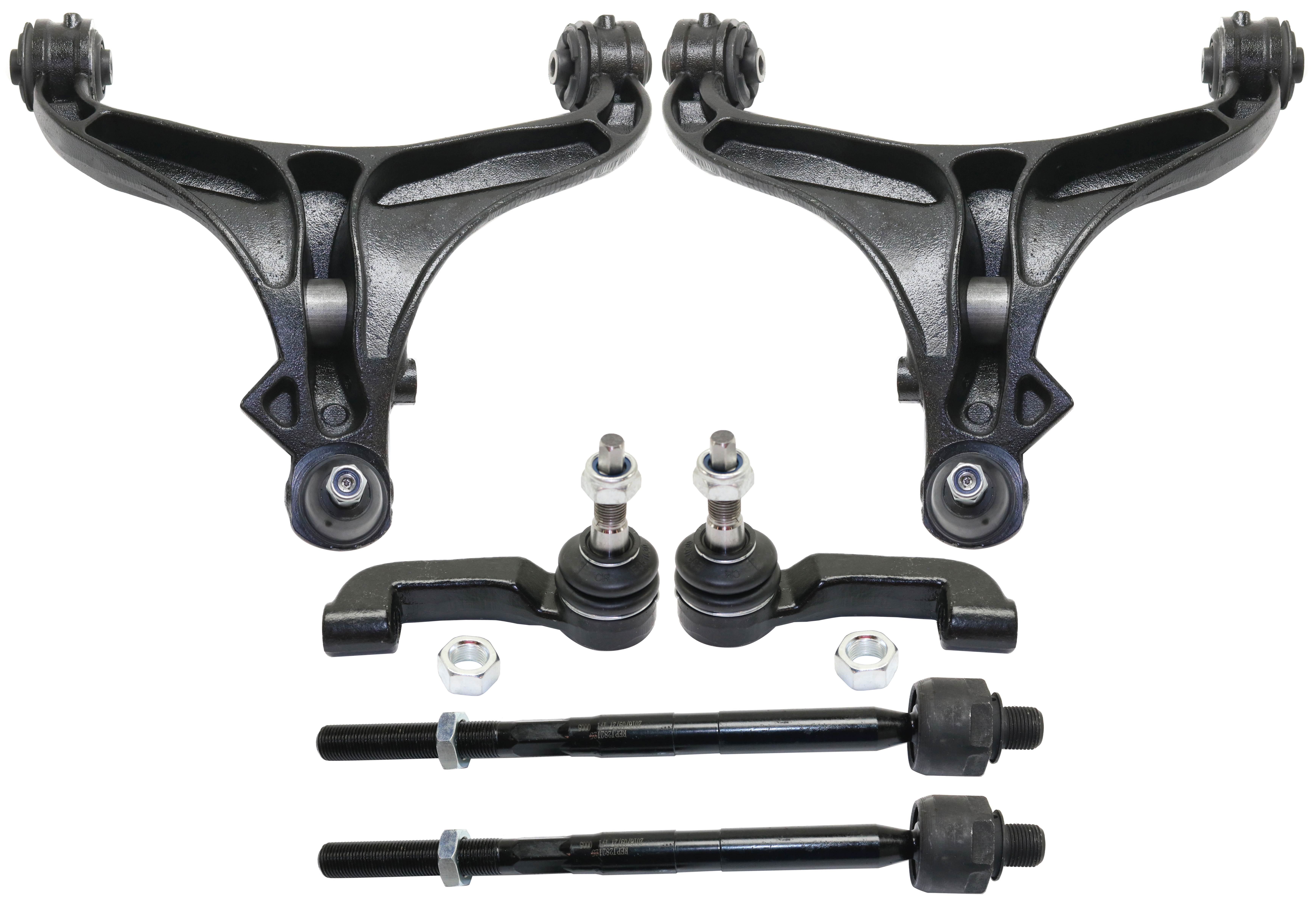 AM NITRO 08-11 LIBERTY 08-12 FRONT CONTROL ARM KIT RH AND LH Lower 6 pc kit with Tie Rod End and Tie Rod Ends SKU KIT 091917-54 OEM 52109986AH 52109986AE 52109987