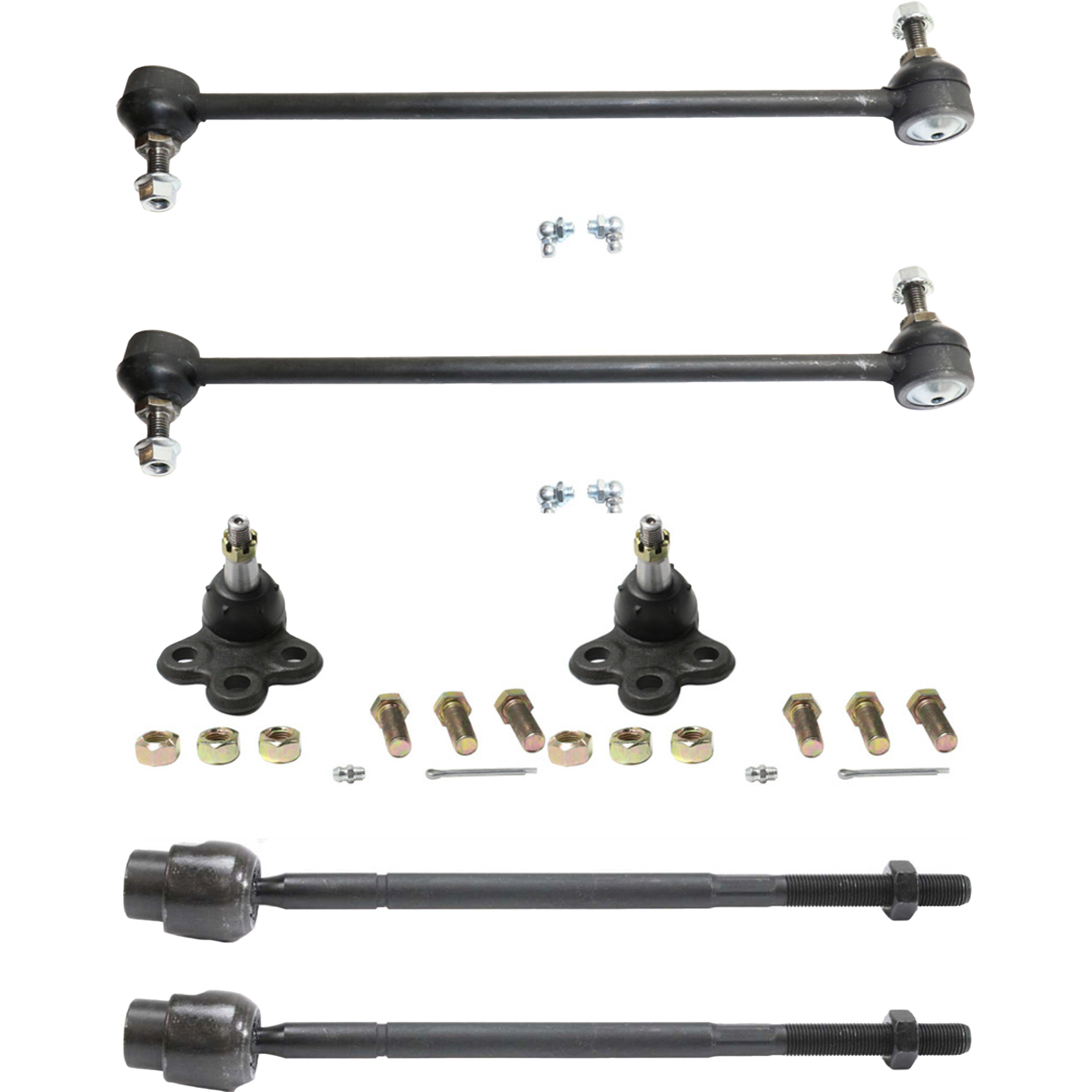 AM ALLURE 08-09 GRAND PRIX 04-08 FRONT SUSPENSION KIT RH AND LH 6 pc Kit with Ball Joints Sway Bar Links and Tie Rod Ends SKU KIT 091917-67 OEM 104257-282021-2601506-26015