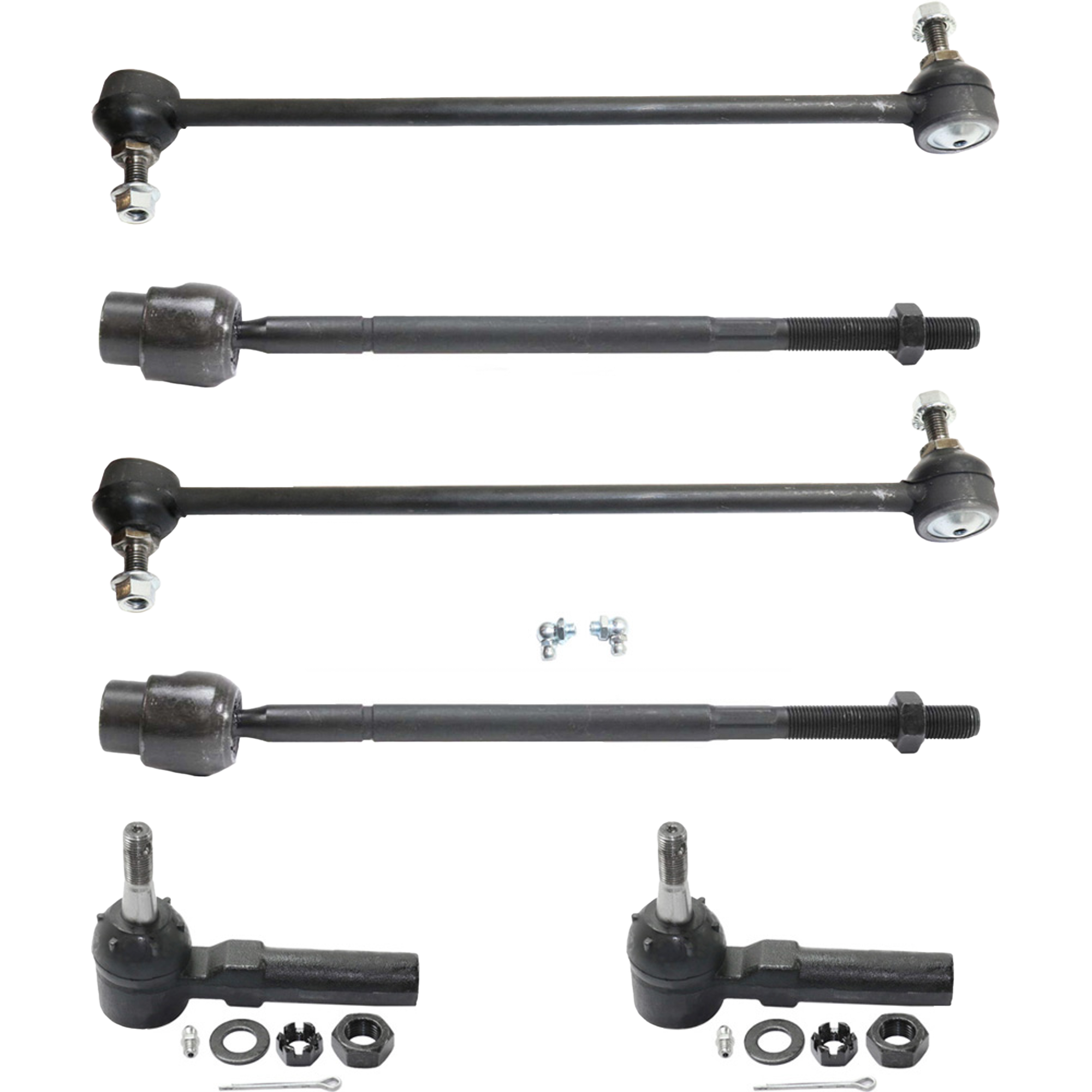 AM ALLURE 08-09 GRAND PRIX 04-08 FRONT SUSPENSION KIT RH AND LH 6 pc Kit with Sway Bar Links and Tie Rod Ends SKU KIT 091917-69 OEM 1015640-1880852-2651801-545