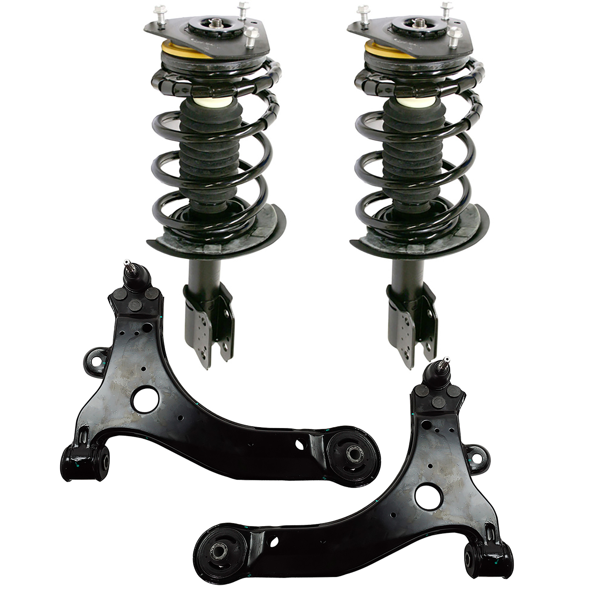 AM CENTURY 97-05 LACROSSE ALLURE 05-09 FRONT CONTROL ARM RH AND LH Lower Set of 4 FWD Includes Shock Absorber and Strut Assembly SKU KIT 091918-02 OEM 10344930-10420754-10344931-104