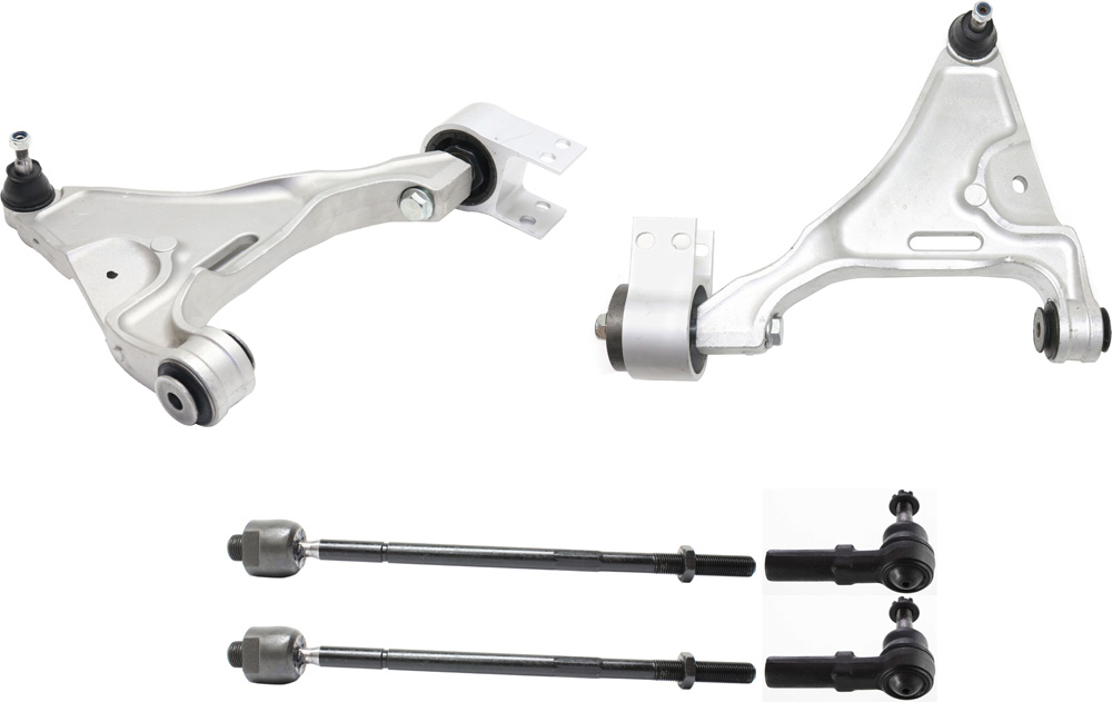 AM DTS LUCERNE 06-11 FRONT CONTROL ARM KIT RH AND LH Lower w ball joint s 6 pc Kit with Tie Rod End SKU KIT 091918-05 OEM 15939599-15939600-382504-38250