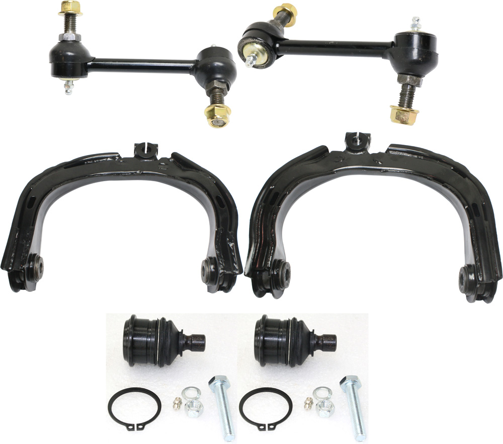 AM ENVOY TRAILBLAZER 02-09 FRONT CONTROL ARM KIT RH AND LH Upper 6 pc kit with Ball Joints and Sway Bar Link SKU KIT 091918-18 OEM 104-332-101-770-126-000-000-000-000
