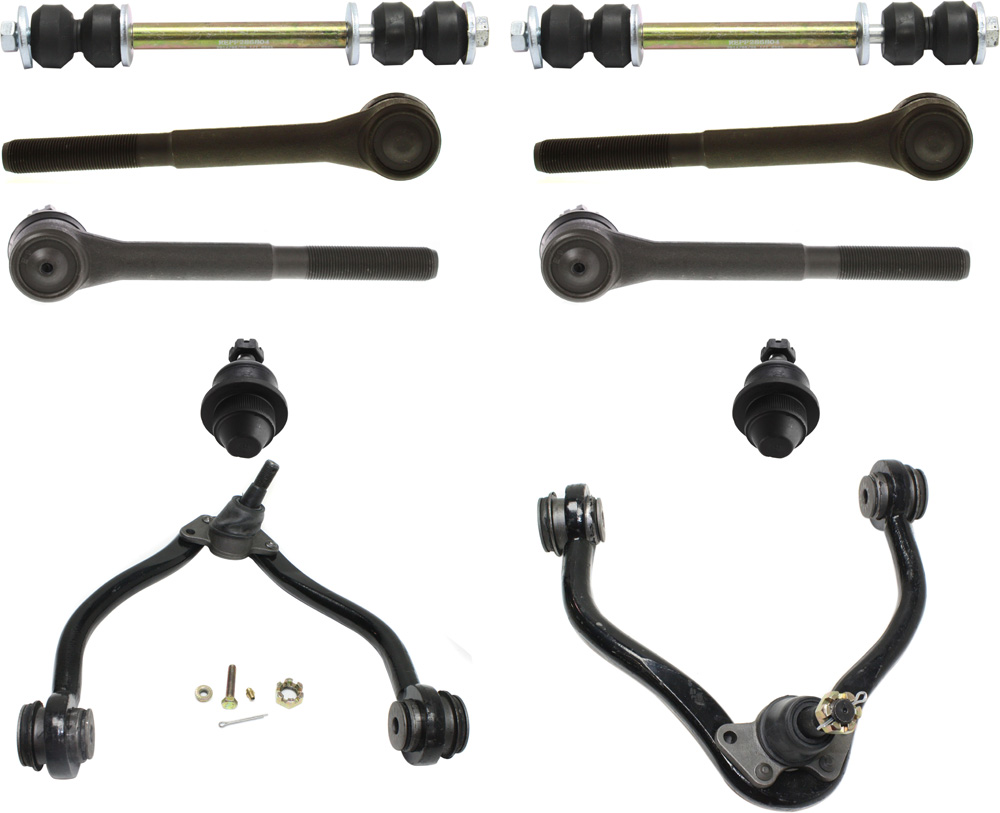 AM K2500-96-96 FRONT CONTROL ARM KIT RH AND LH w ball joint s 10 pc Kit with Ball Joint Sway Bar Link and Tie Rod End SKU KIT 091918-52 OEM 104221-286020-2601474-50512