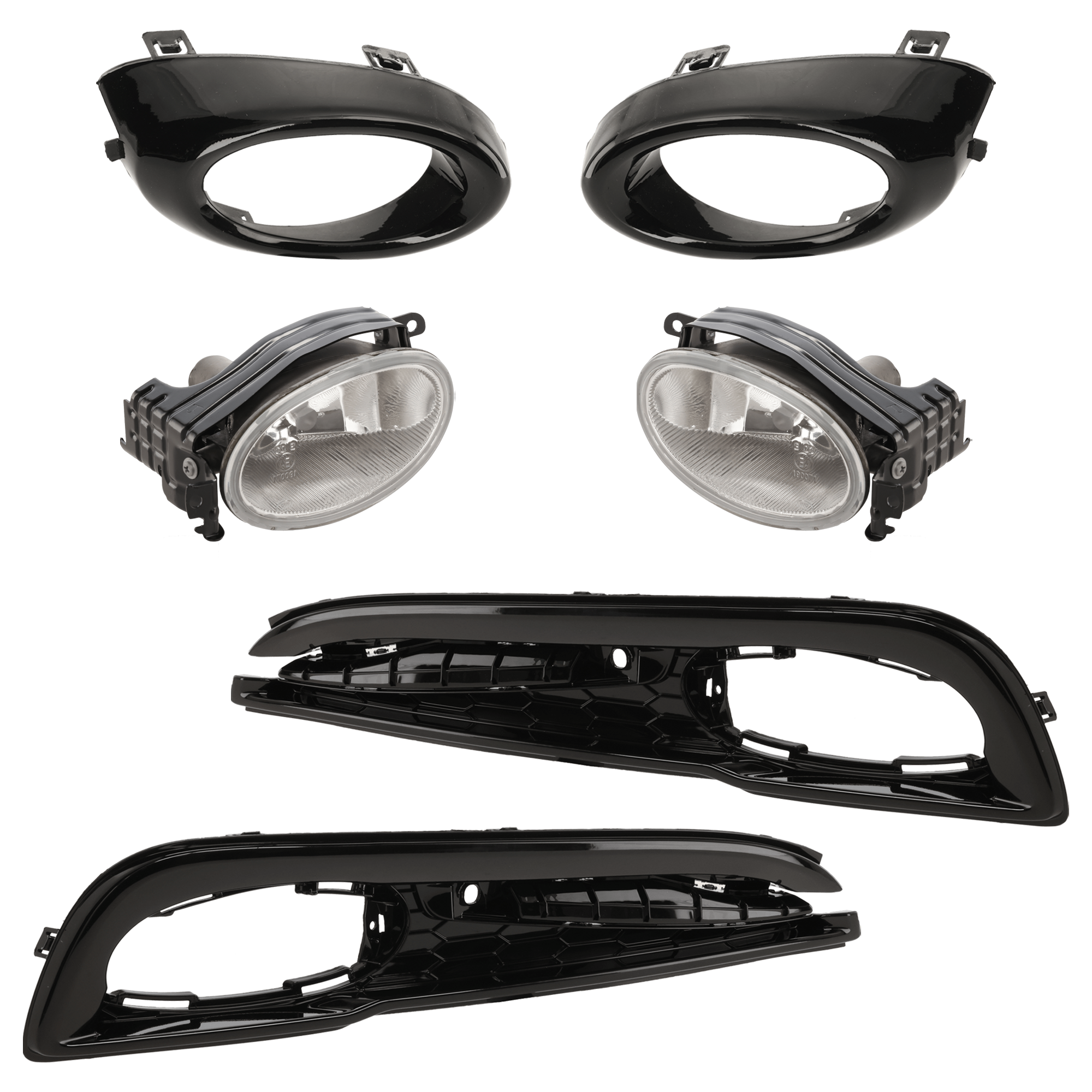 AM CIVIC 13-15 FOG LAMP RH AND LH 6 pc kit Assembly Halogen Factory Installed Sedan with Fog Light Trim SKU KIT 091923-04 Partslink HO2592135 HO2593135 HO1038116 HO1039116 HO1038114 HO1039114 OEM 33901TR0A51-33951TR0A51-71117T
