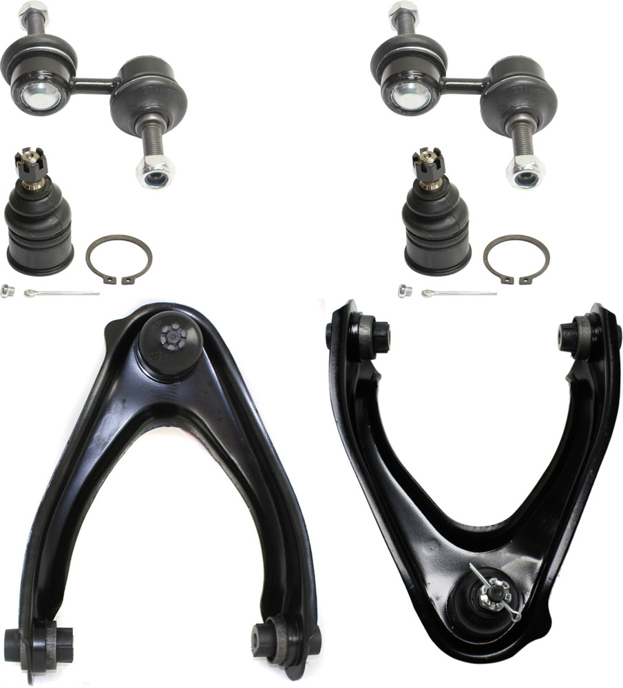AM CR V 97-01 FRONT CONTROL ARM KIT RH AND LH Upper 6 pc Kit with Ball Joints and Sway Bar Links SKU KIT 092017-15 OEM 104216-254007-1014786-2601427