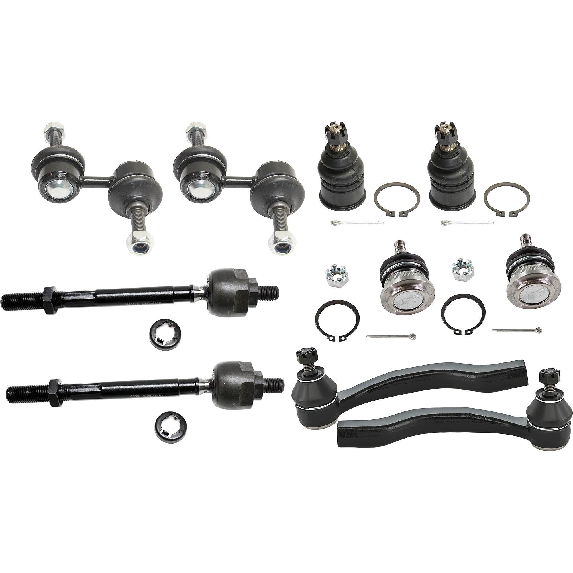 AM CR V 97-01 FRONT SUSPENSION KIT 10 pc Kit with Ball Joints Sway Bar Links and Tie Rod Ends SKU KIT 092017-24 OEM 104216-254007-1014786-2601427