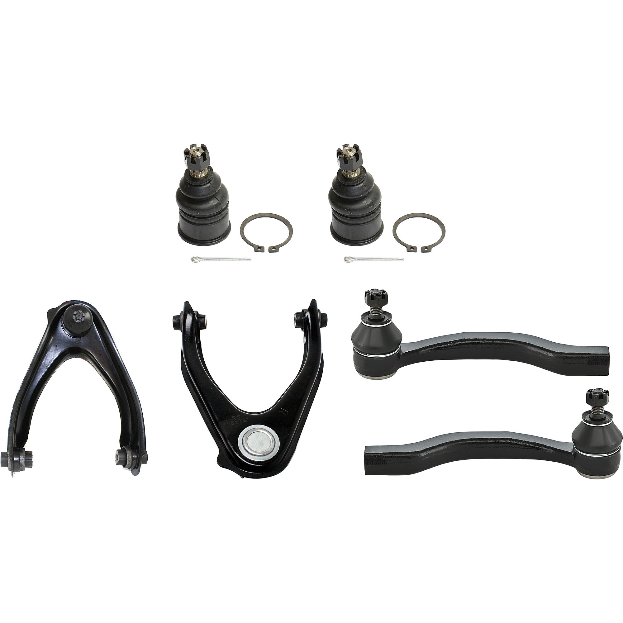 AM CR V 97-01 FRONT CONTROL ARM KIT RH AND LH Upper 6 pc Kit with Ball Joints and Tie Rod Ends SKU KIT 092017-44 OEM 104216-254007-1014786-2601427