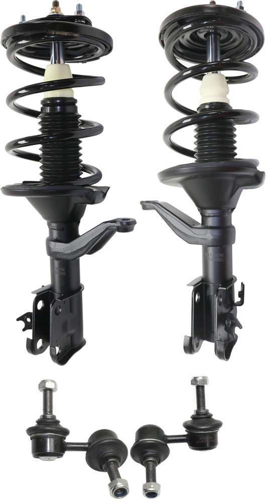 AM CR V 02-06 FRONT SUSPENSION KIT RH AND LH 4 Pc Kit with Loaded Struts and Sway Bar Links SKU KIT 092017-58 OEM 51606S9AA05-51606S9AA22-51605S