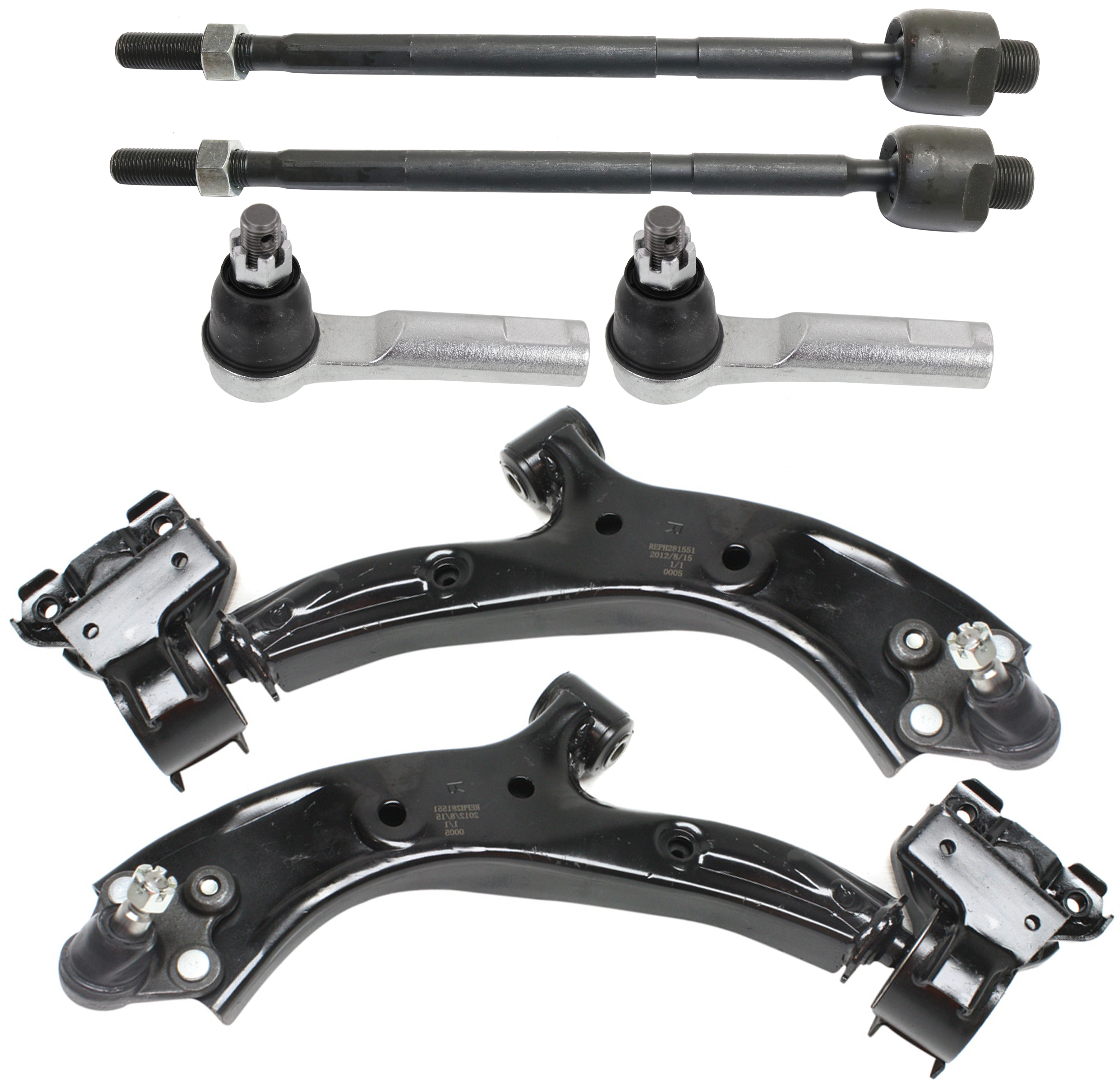 AM CR V 07-11 FRONT CONTROL ARM KIT RH AND LH Lower w ball joint s 6 pc Kit with Tie Rod End SKU KIT 092017-73 Partslink HO4521100 OEM 51360SWAA01-51360SWAA20-51350S