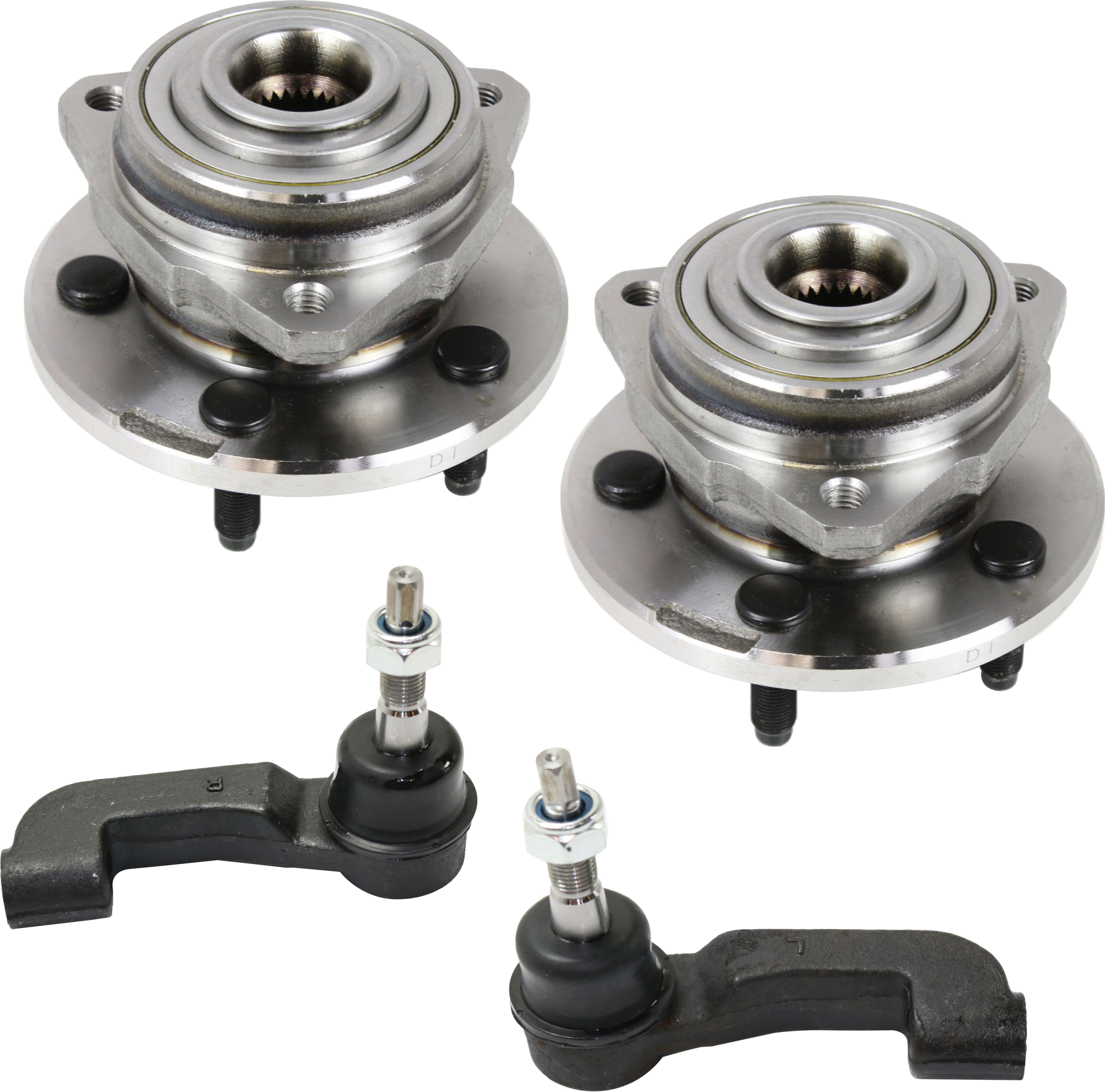 AM LIBERTY 02-05 FRONT HUB ASSEMBLY RH AND LH 4 pc Kit with Tie Rod Ends SKU KIT 092017-74 OEM 713178-7990150-40058005-400580