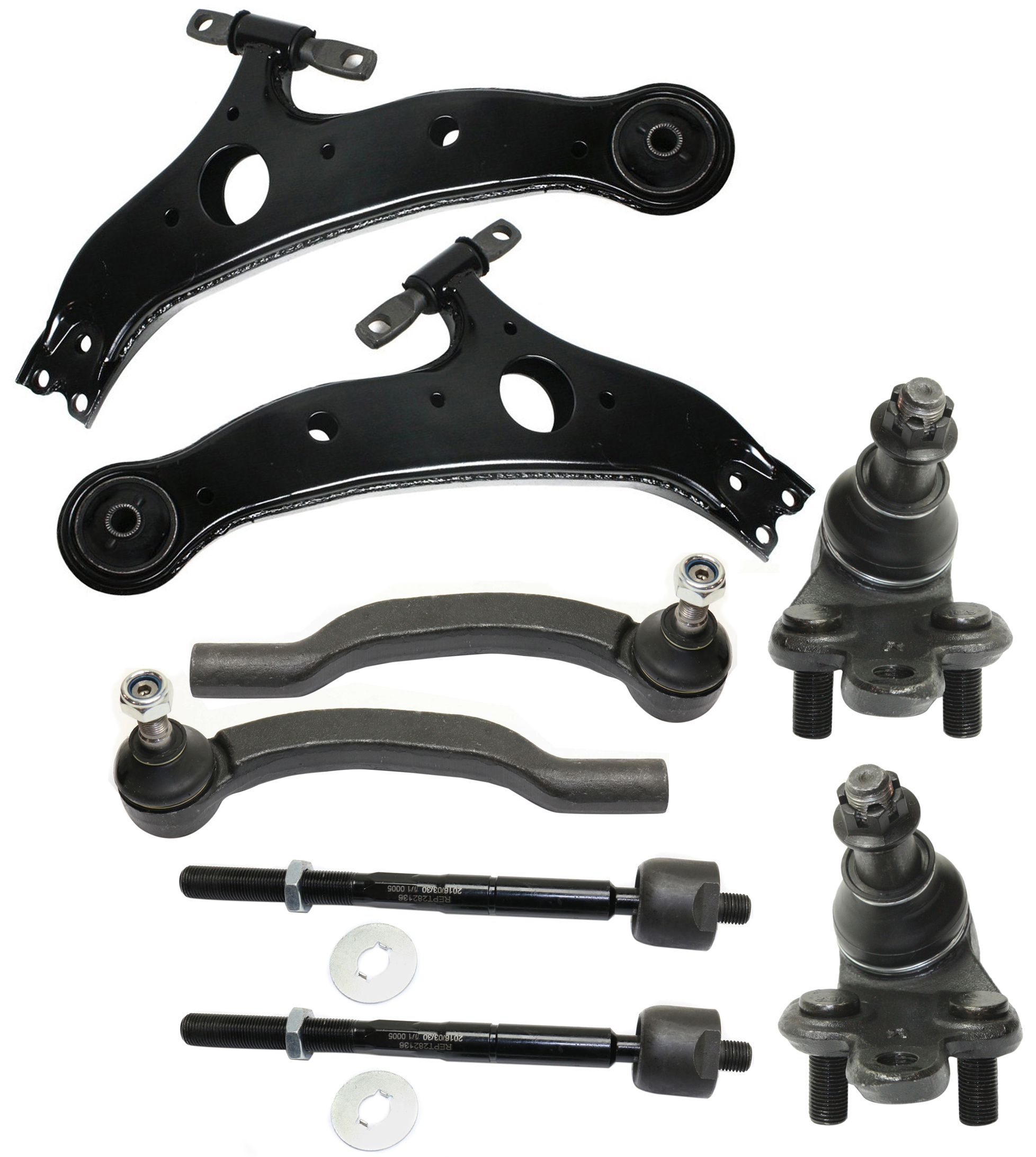 AM SIENNA 04-10 FRONT CONTROL ARM KIT RH AND LH Lower 8 pc kit with Ball Joints and Tie Rod Ends SKU KIT 092017-87 Partslink TO4522102 OEM 104-307-101-488-326-000-000-000-000