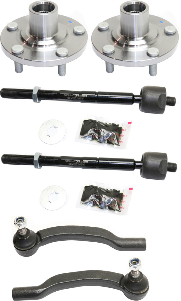 AM SIENNA 04-10 FRONT HUB ASSEMBLY RH AND LH 6 pc Kit with Tie Rod Ends SKU KIT 092017-90 Partslink TO4522102 OEM 4350208010-435020E030-43502AA0