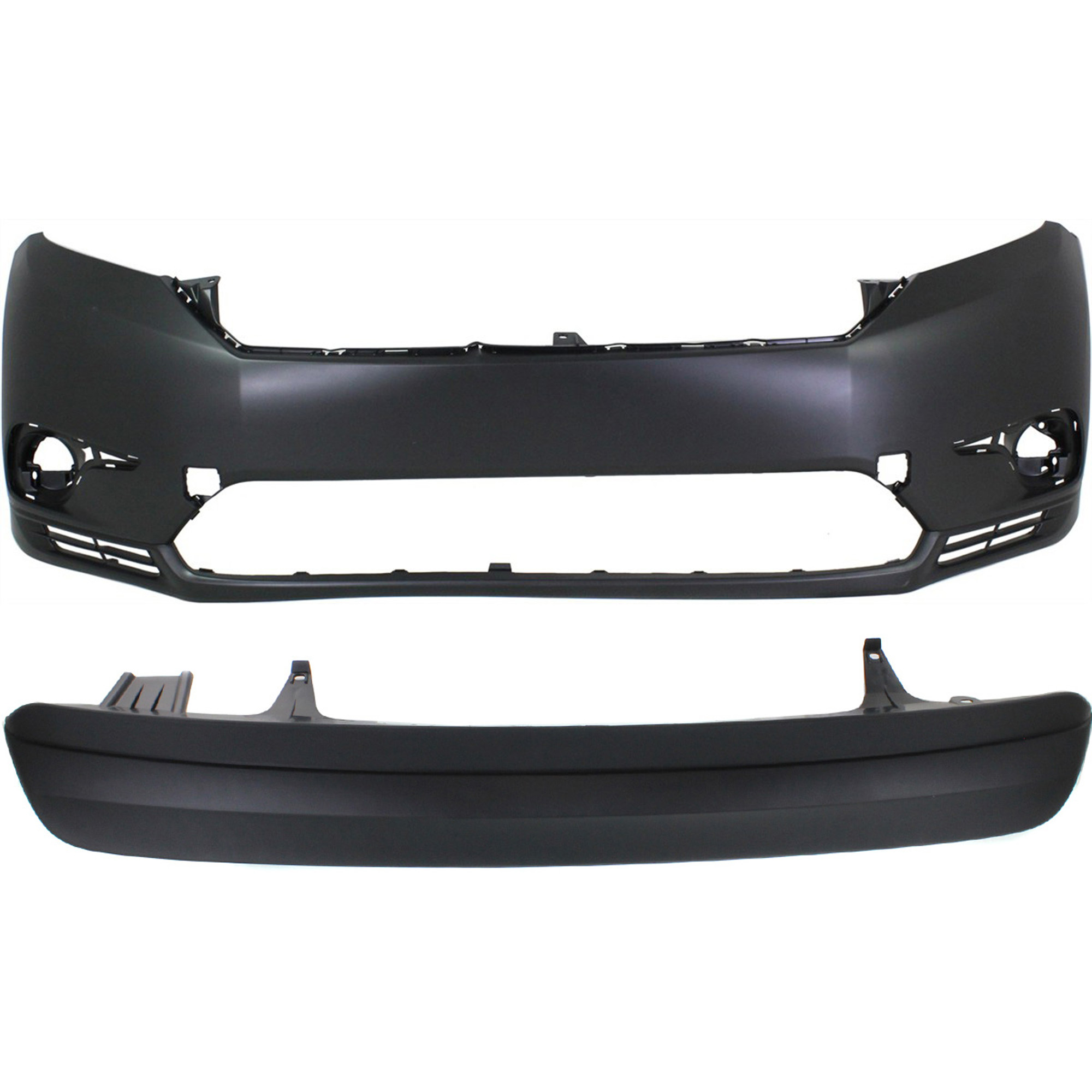 AM HIGHLANDER 11-13 FRONT BUMPER COVER 2 pc Kit with Rear Lower Valance Exc. Hybrid Models CAPA SKU KIT 092322-01 Partslink TO1000374C TO1115102C OEM 521190E914-521690E050