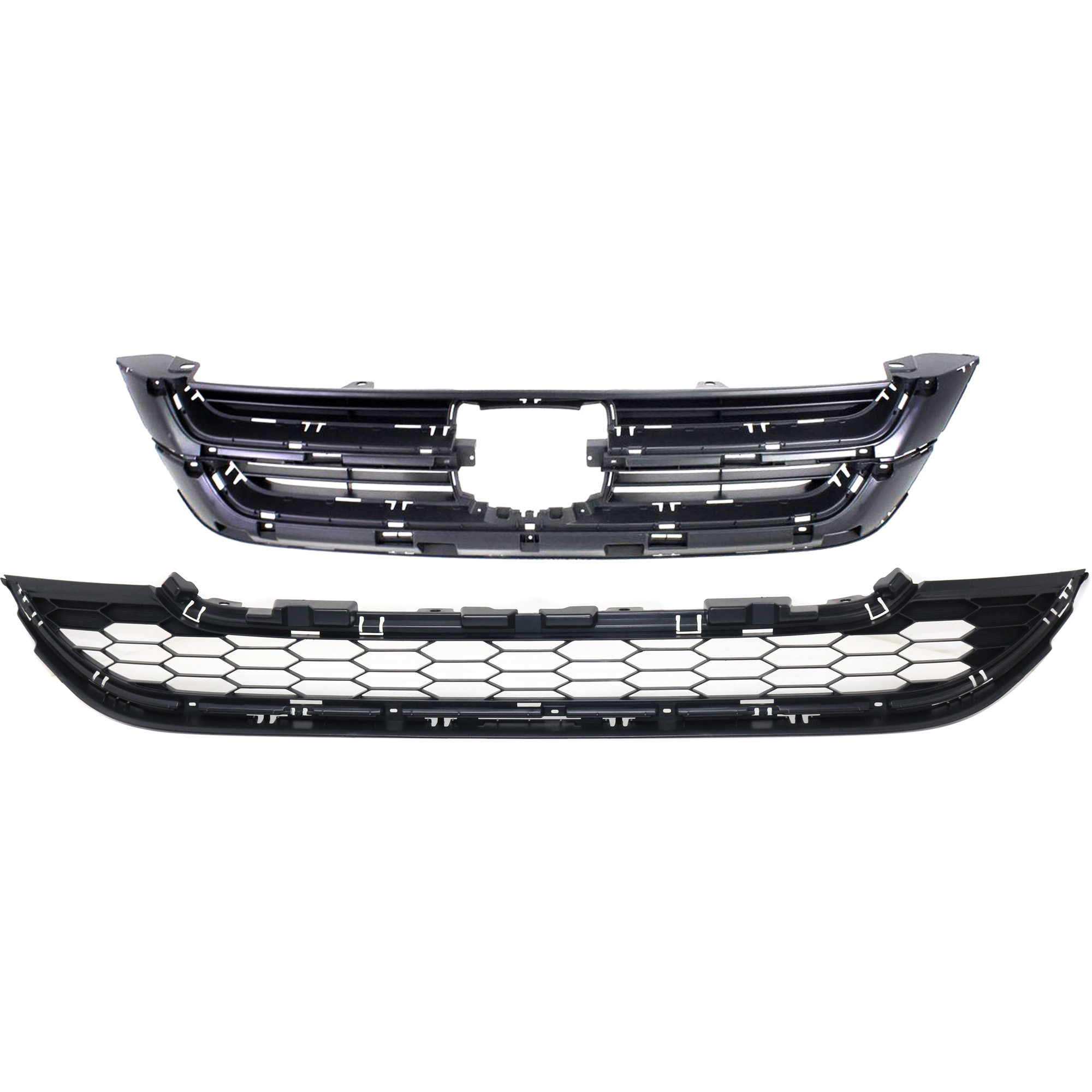 AM CR V 10-11 FRONT BUMPER GRILLE 2 pc Kit Mexico or USA Built with Grille Assembly CAPA SKU KIT 092322-12 Partslink HO1200204C HO1200205C OEM 71121SXSA01-71123SXSA01
