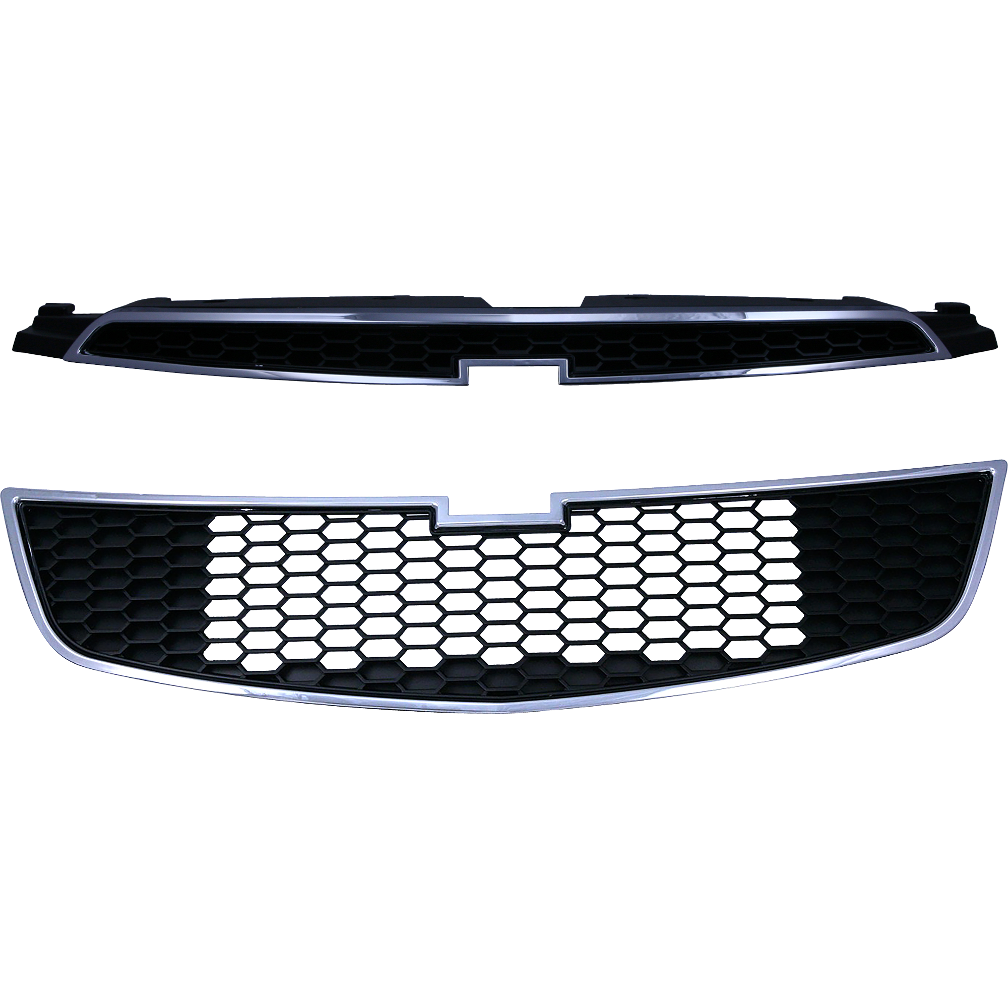 AM CRUZE 11-14 FRONT BUMPER GRILLE 2 pc Kit with Grille Assembly SKU KIT 092322-19 Partslink GM1200624 GM1200623 OEM 95225615-96981100