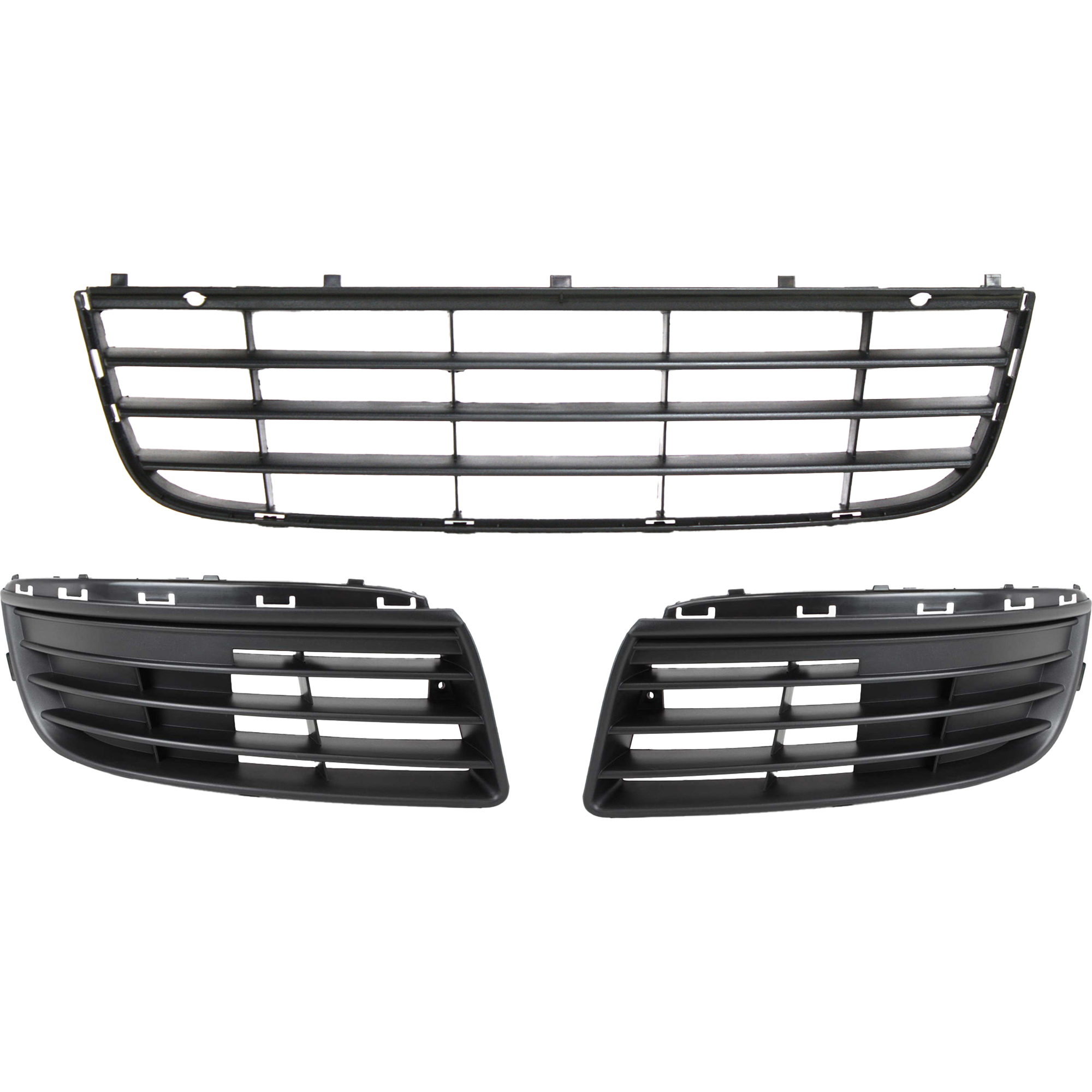 AM JETTA 05-10 FRONT BUMPER GRILLE RH AND LH 3 pc Kit SKU KIT 092322-22 Partslink VW1036106 VW1036107 VW1036108 OEM 1K0853665F9B9-1K0853666F9B9-1K