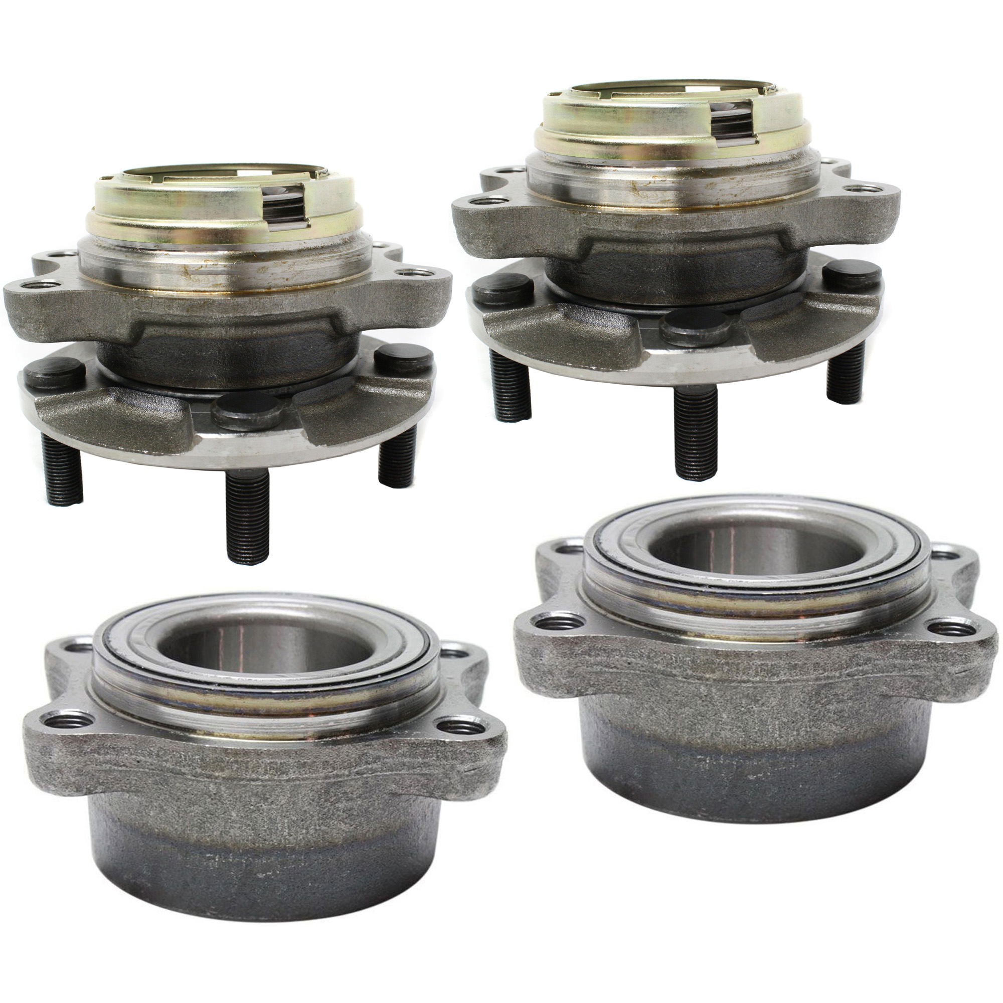 AM FX35-03-09 FX45-03-08 FRONT HUB ASSEMBLY RH AND LH 4 pc Kit AWD with Wheel Bearings SKU KIT 092322-44 OEM 40202EJ70B 50008-516273-741002