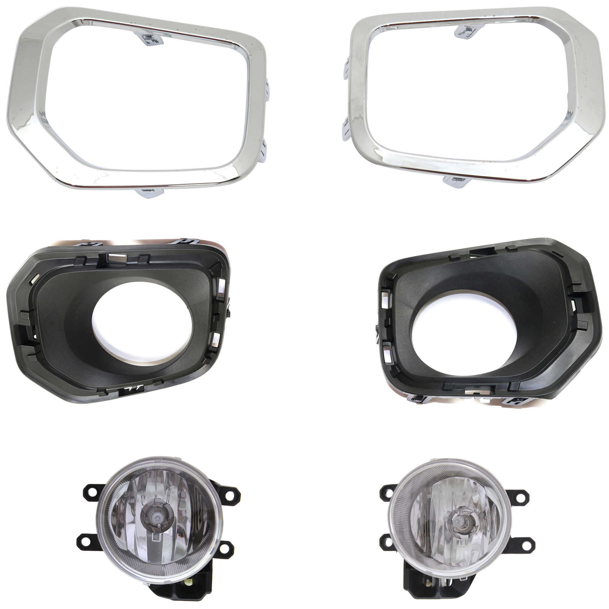 AM TACOMA 21-23 FRONT FOG LAMP RH AND LH 6 pc kit Assembly Halogen with Fog Light Trim SKU KIT 092323-04 Partslink TO2592129 TO2593129 TO1038188 TO1039188 TO1038187 TO1039187 OEM 8121002160-8122002160-52126040