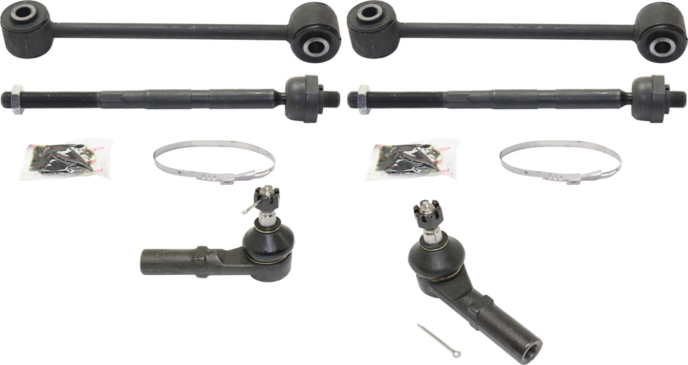 AM GRAND CHEROKEE 05-10 COMMANDER 06-10 FRONT SUSPENSION KIT RH AND LH 6 pc kit with Sway Bar Links and Tie Rod Ends SKU KIT 092617-23 OEM 52089467AB 5143555AC 2693374-4
