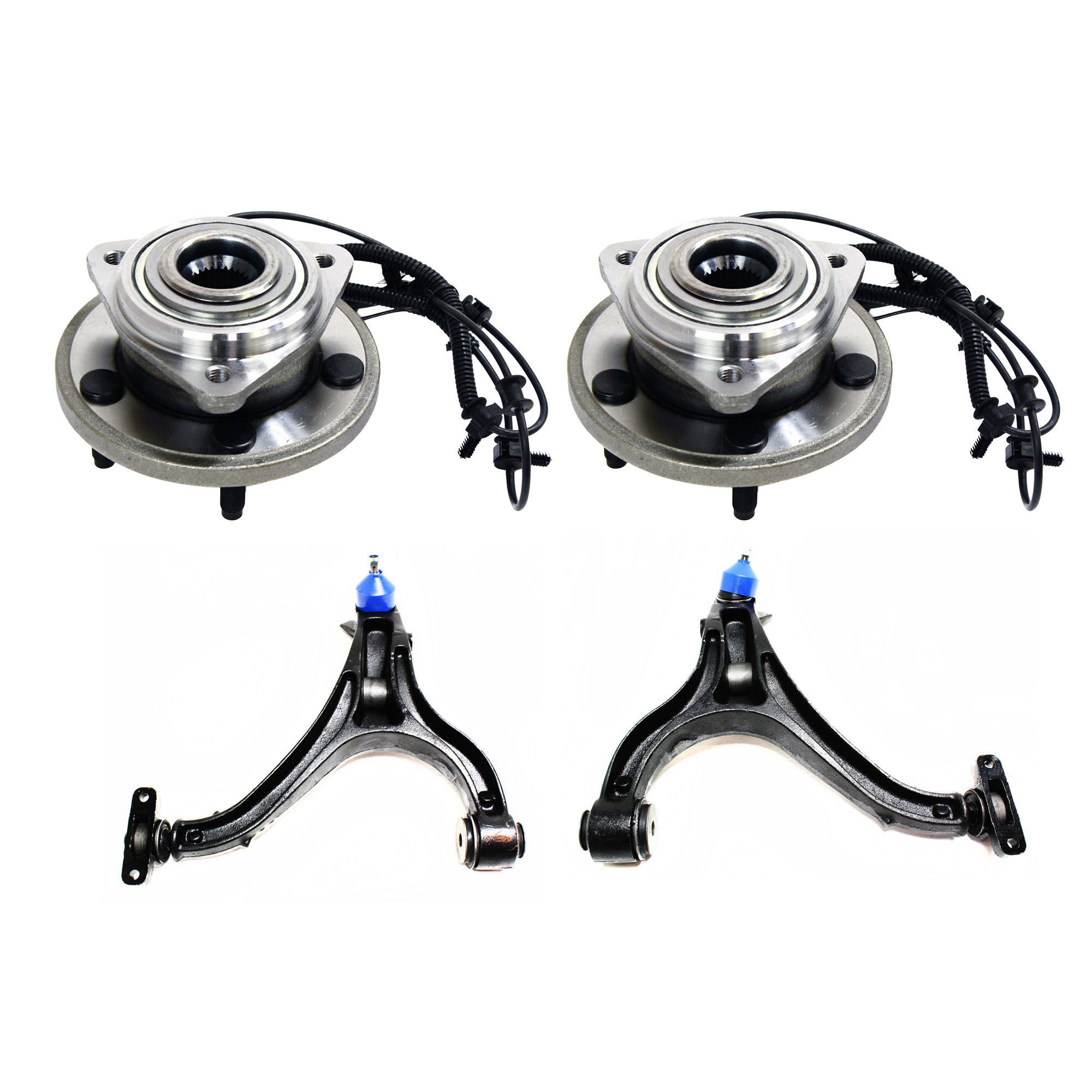 AM GRAND CHEROKEE 05-10 COMMANDER 06-10 FRONT CONTROL ARM KIT RH AND LH Lower w ball joint s 4 pc Kit with Wheel Hub SKU KIT 092617-41 OEM 52089981AF 52089980AF 52089434