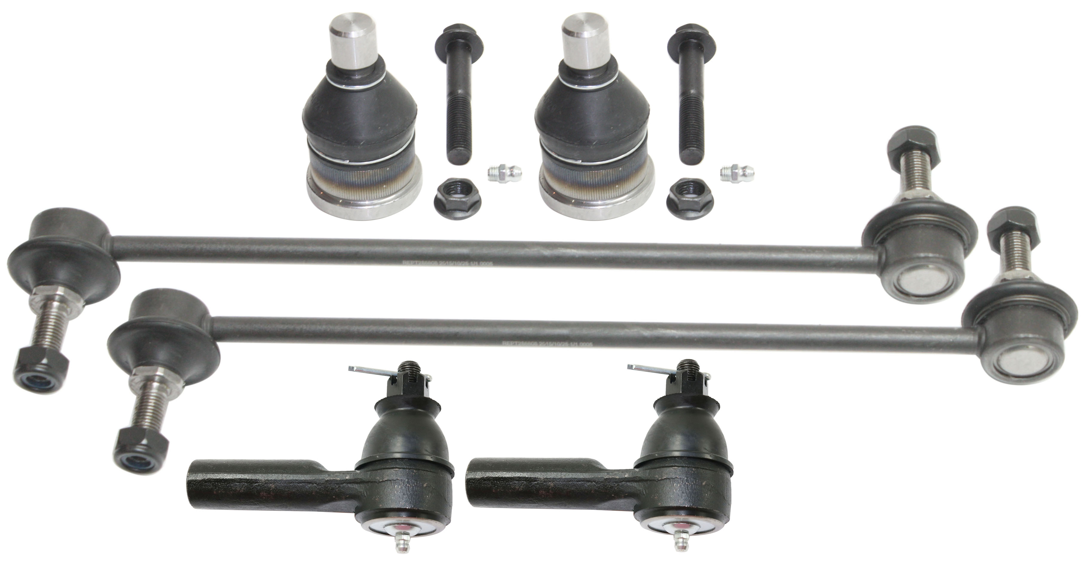AM ESCAPE 05-12 FRONT SUSPENSION KIT RH AND LH 6 pc kit with Ball Joints Sway Bar Links and Tie Rod Ends SKU KIT 092617-70 OEM 104331-2601555-5051293-2L8Z307