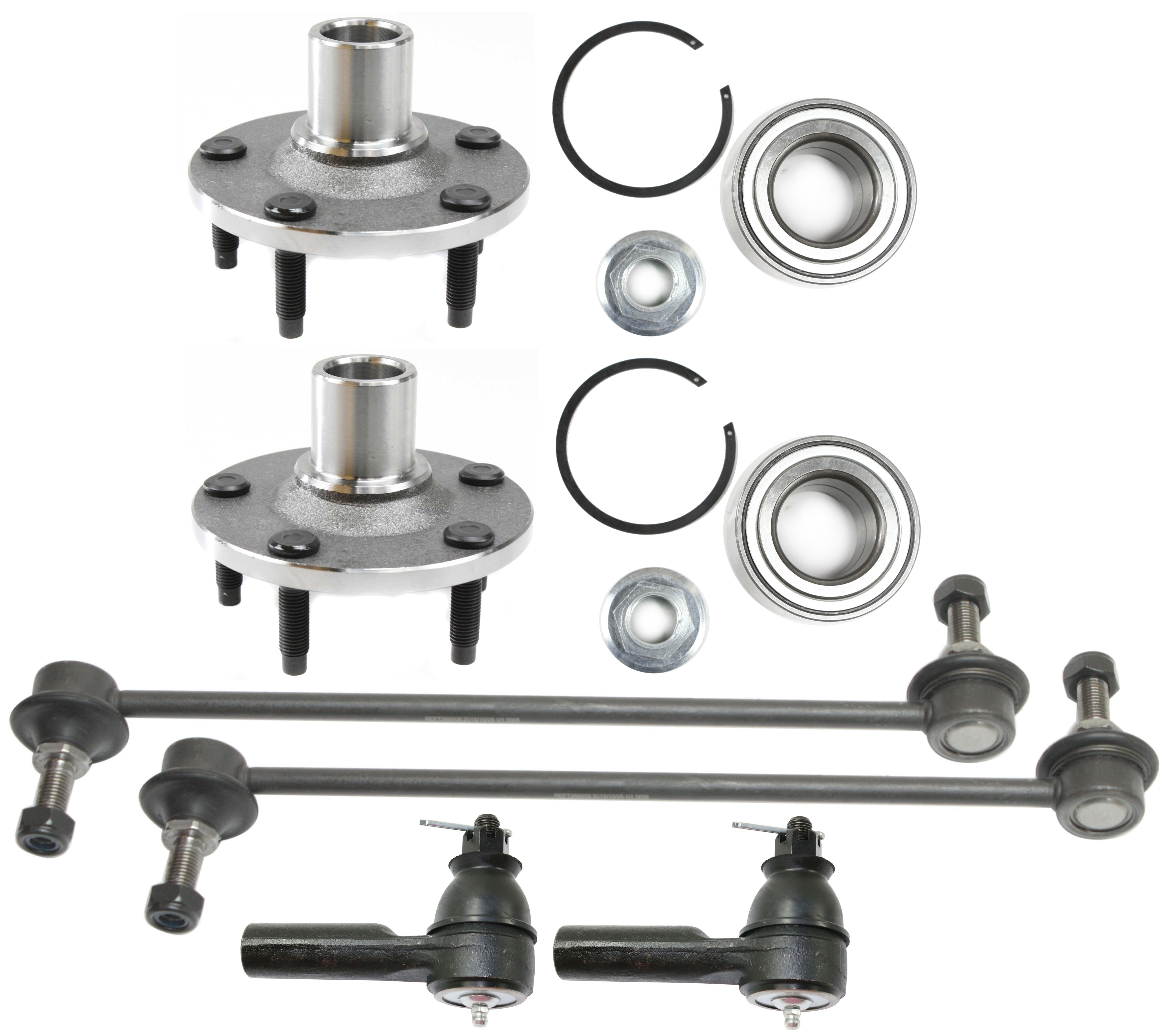 AM ESCAPE 05-12 FRONT SUSPENSION KIT RH AND LH 6 pc kit with Sway Bar Links Tie Rod Ends and Wheel Hubs SKU KIT 092617-74 OEM 1015090-2651747-5451500-545153