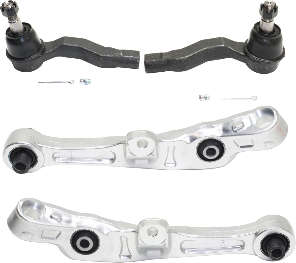 AM 350Z G35-03-04 FRONT CONTROL ARM KIT RH AND LH 4 pc Kit with Tie Rod End SKU KIT 092617-76 OEM 54501AM601-54500AM601-1015995