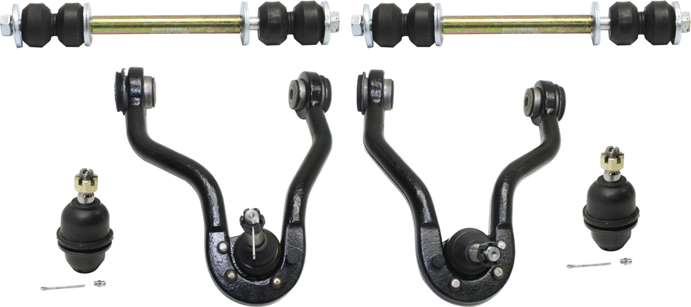 AM TAHOE YUKON 96-00 FRONT CONTROL ARM KIT RH AND LH Upper w ball joint s 6 pc Kit with Ball Joint and Sway Bar Link SKU KIT 092618-18 OEM 104238-286022-2601475-5051233