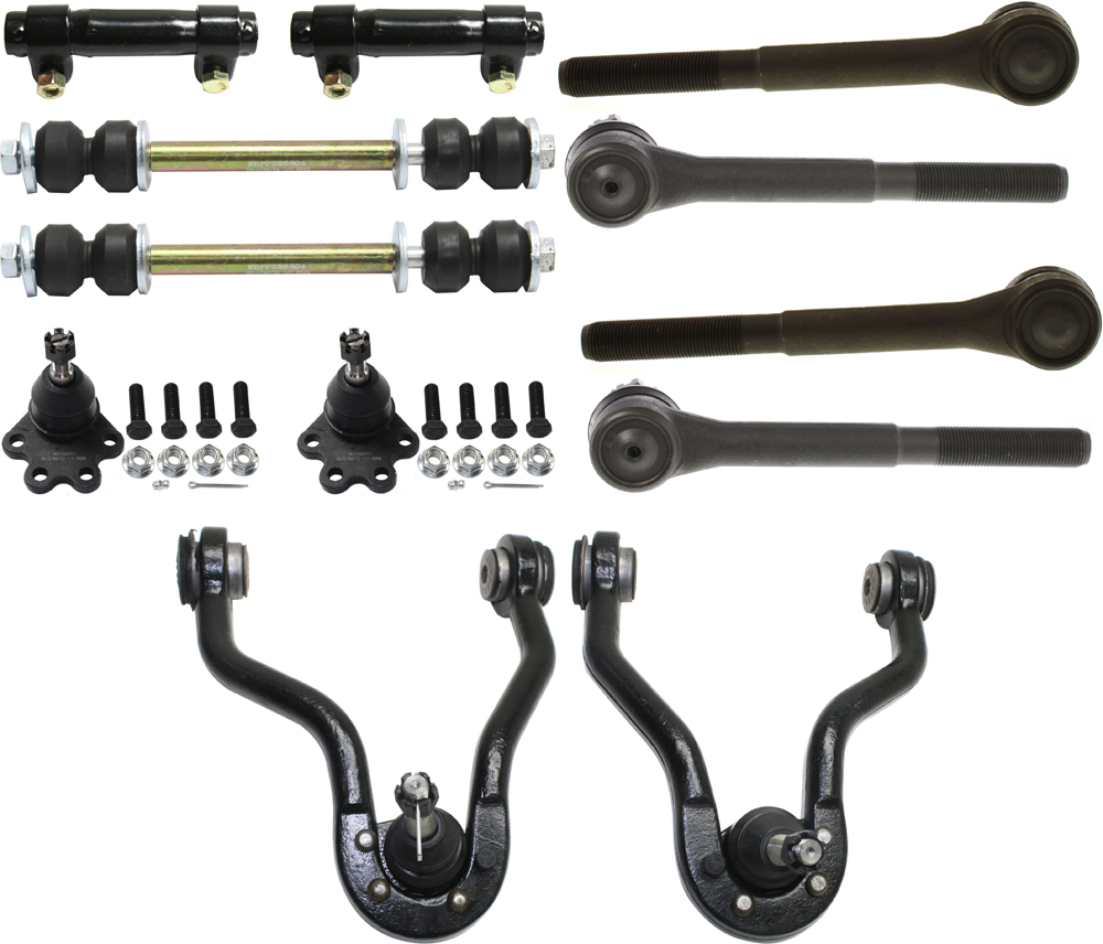 AM K1500-88-95 K1500 SUBURBAN 92-99 FRONT CONTROL ARM KIT RH AND LH Upper w ball joint s 12 pc Kit with Ball Joint Tie Rod End Sway Bar Link Tie Rod Adjusting Sleeve SKU KIT 092618-19 OEM 104106-286007-305171-260131