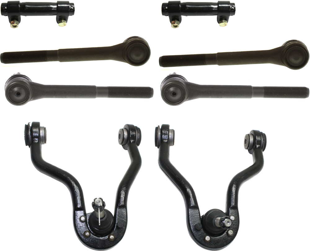 AM K2500-88-00 TAHOE YUKON 95-00 FRONT CONTROL ARM KIT RH AND LH Upper w ball joint s 8 pc Kit with Tie Rod End Tie Rod Adjusting Sleeve SKU KIT 092618-20 OEM 12388431-12388432-64181-310