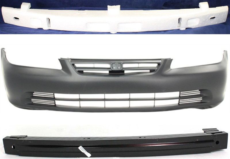 AM ACCORD 01-02 FRONT BUMPER COVER 3 pc Kit with Bumper Absorber and Bumper Reinforcement Sedan SKU KIT 092716-04 Partslink HO1000196 HO1070132 HO1006146 HO1006151 OEM 04711S84A91ZZ 71170S84A01-7113