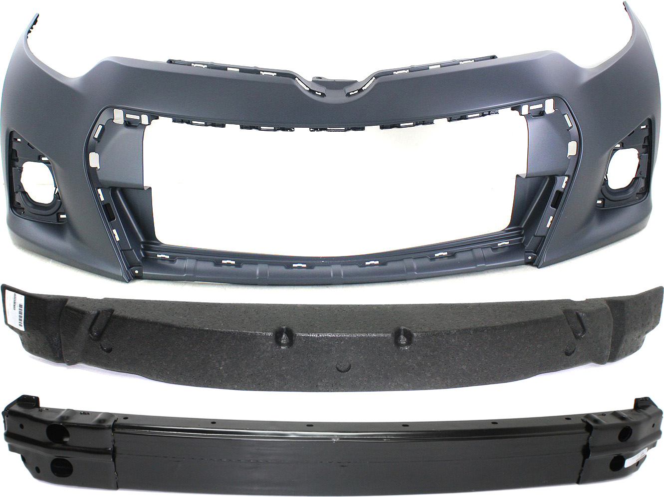 AM COROLLA 14-16 FRONT BUMPER COVER 3 pc Kit w Bumper Absorber and Bumper Reinforcement SKU KIT 092716-16 Partslink TO1000400 TO1070179 TO1006232 OEM 5211903906-5261102280-52021023