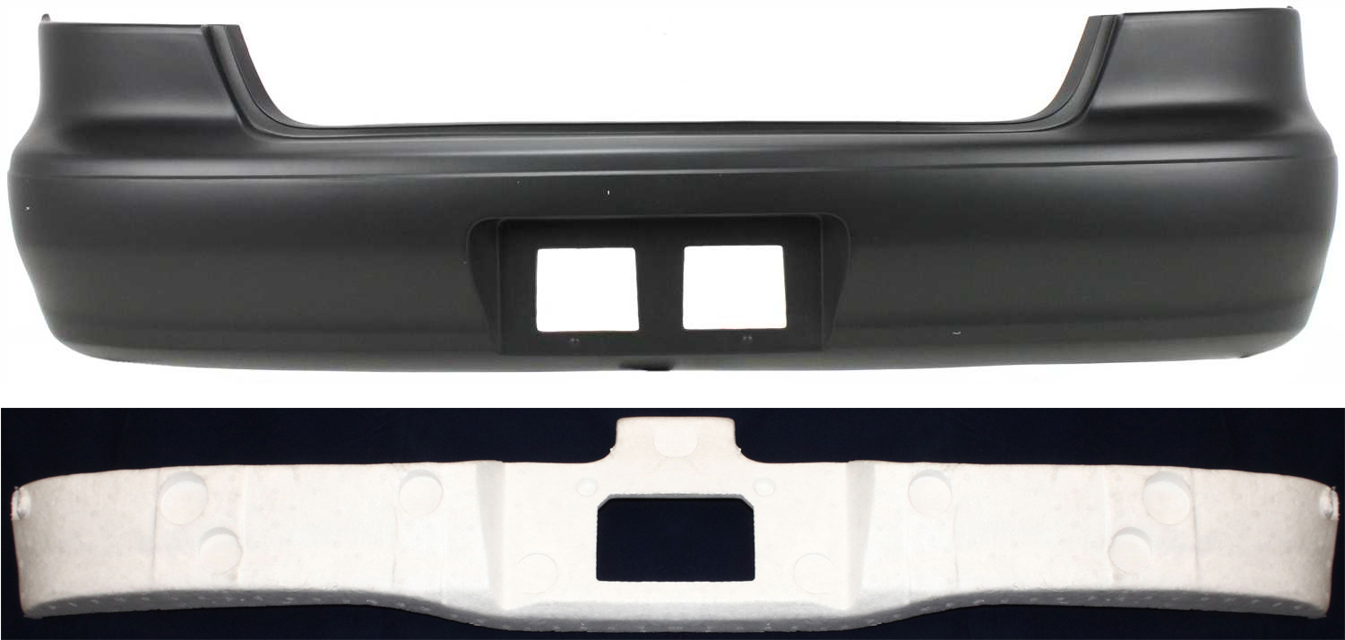 AM COROLLA 98-02 REAR BUMPER COVER Primed 2 pc Kit with Bumper Absorber SKU KIT 092716-18 Partslink TO1100185 TO1170117 OEM 5215902903-5261502040