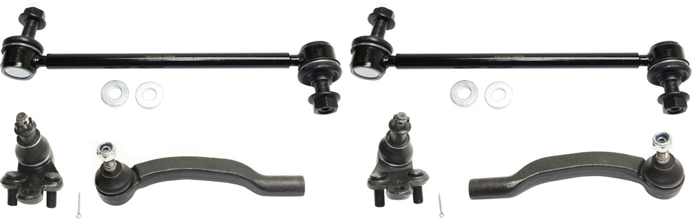 AM SIENNA 04-10 FRONT SUSPENSION KIT 6 pc kit with Ball Joints Sway Bar Links and Tie Rod Ends SKU KIT 092717-12 OEM 104307-1014883-2601570-5051