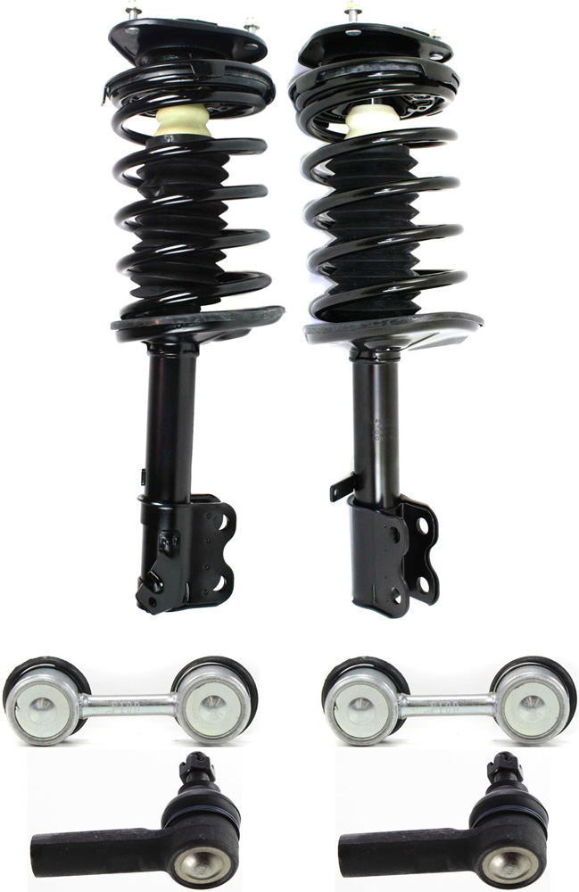 AM COROLLA 93-02 PRIZM 98-02 FRONT SUSPENSION KIT RH AND LH 6 pc kit with Loaded Struts Sway Bar Links and Tie Rod Ends SKU KIT 092717-32 OEM 11151-271952-813752-816058