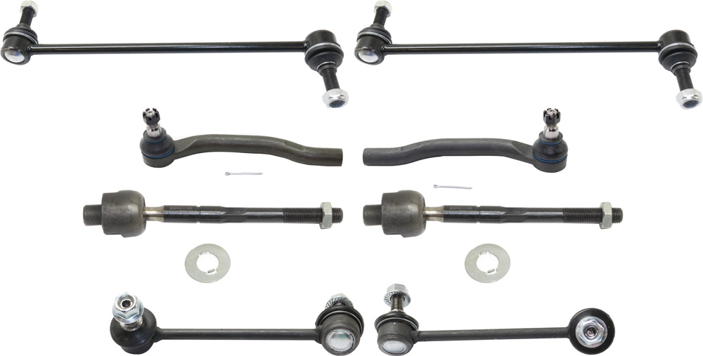 AM MDX 01-05 PILOT 03-05 FRONT AND REAR SUSPENSION KIT RH and LH 8 pc Kit with Sway Bar Links and Tie Rod Ends SKU KIT 092717-34 OEM 52325S3V023-52320S3V023-18315