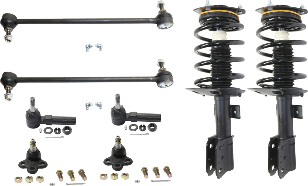 AM GRAND PRIX 04-08 FRONT SUSPENSION KIT RH AND LH 8 pc Kit with Ball Joints Loaded Struts Sway Bar Links and Tie Rod Ends SKU KIT 092717-37 OEM 104257-282021-2601506-26015