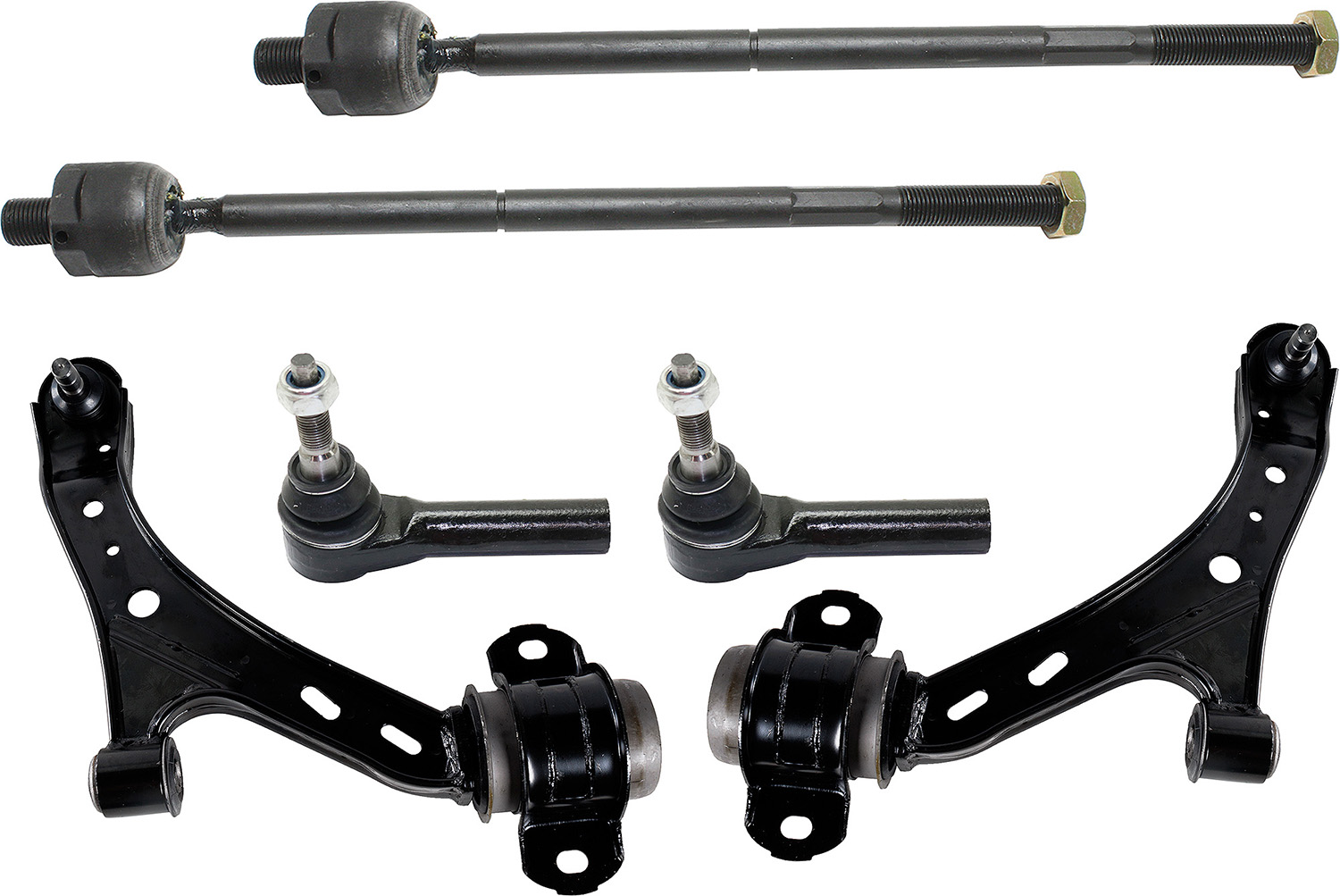 AM MUSTANG 05-10 FRONT CONTROL ARM KIT RH AND LH Lower w ball joint s 6 pc Kit with Tie Rod End SKU KIT 092717-53 OEM 7R3Z3079A 6R3Z3079AA 4R3Z3079B