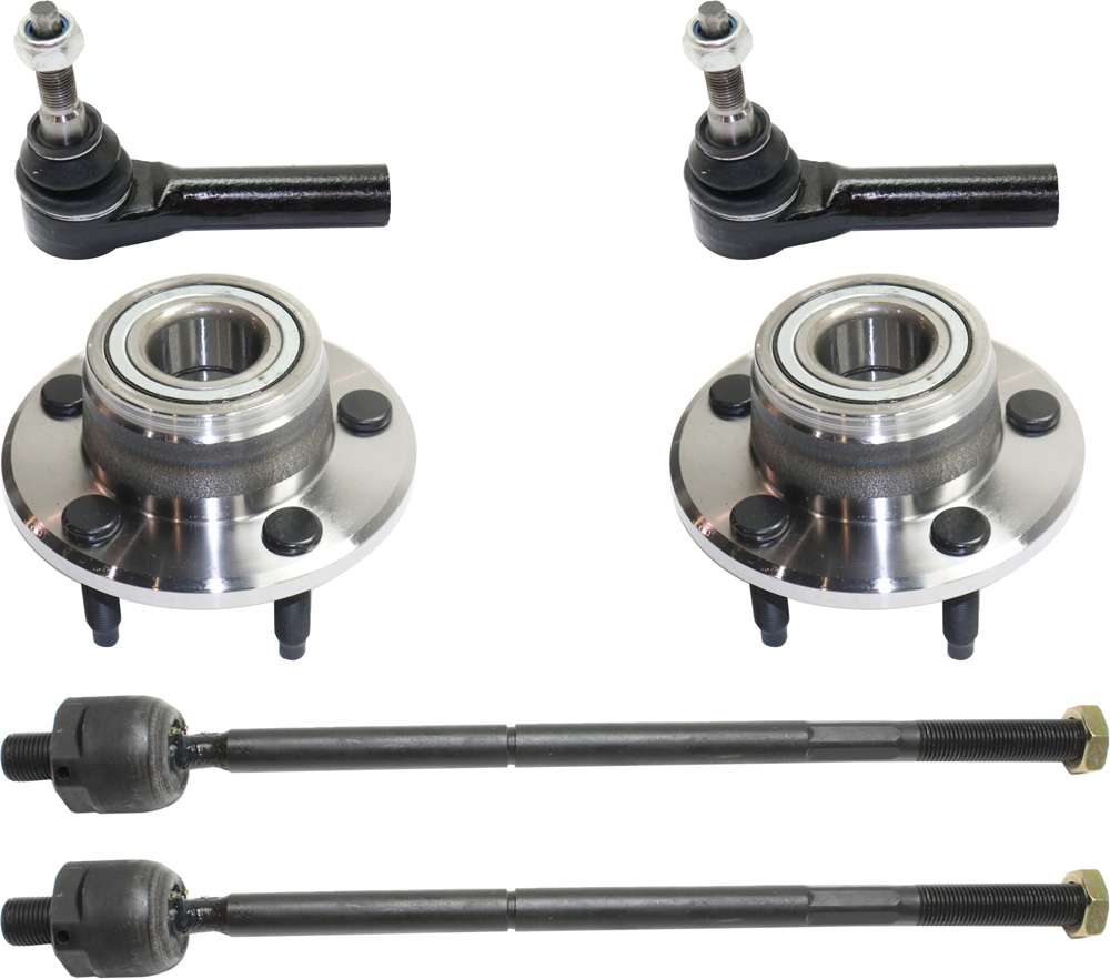 AM MUSTANG 05-09 FRONT HUB ASSEMBLY RH AND LH 6 pc Kit with Tie Rod Ends SKU KIT 092717-56 OEM 713222-4R332C300AA 4R332C300AB
