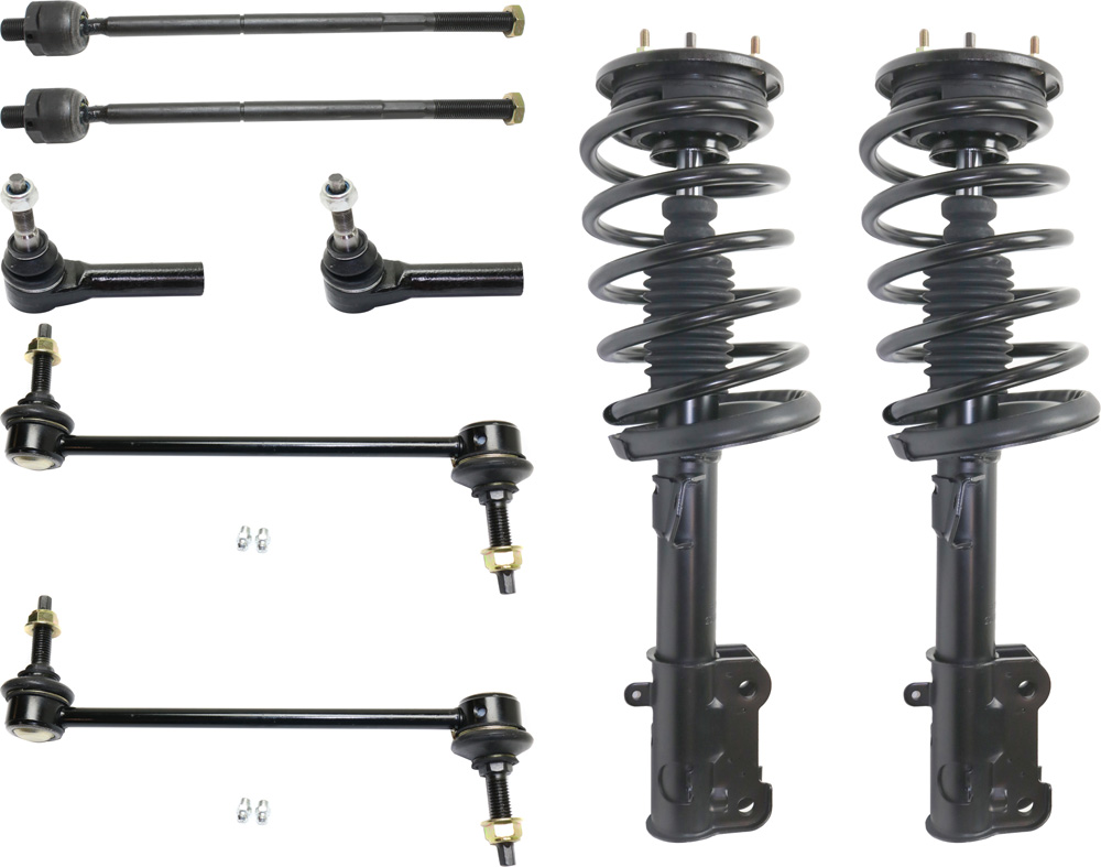 AM MUSTANG 05-10 FRONT SUSPENSION KIT RH AND LH 8 pc kit with Loaded Struts Sway Bar Links and Tie Rod Ends SKU KIT 092717-60 OEM 172138-182138-811212-1332349-5