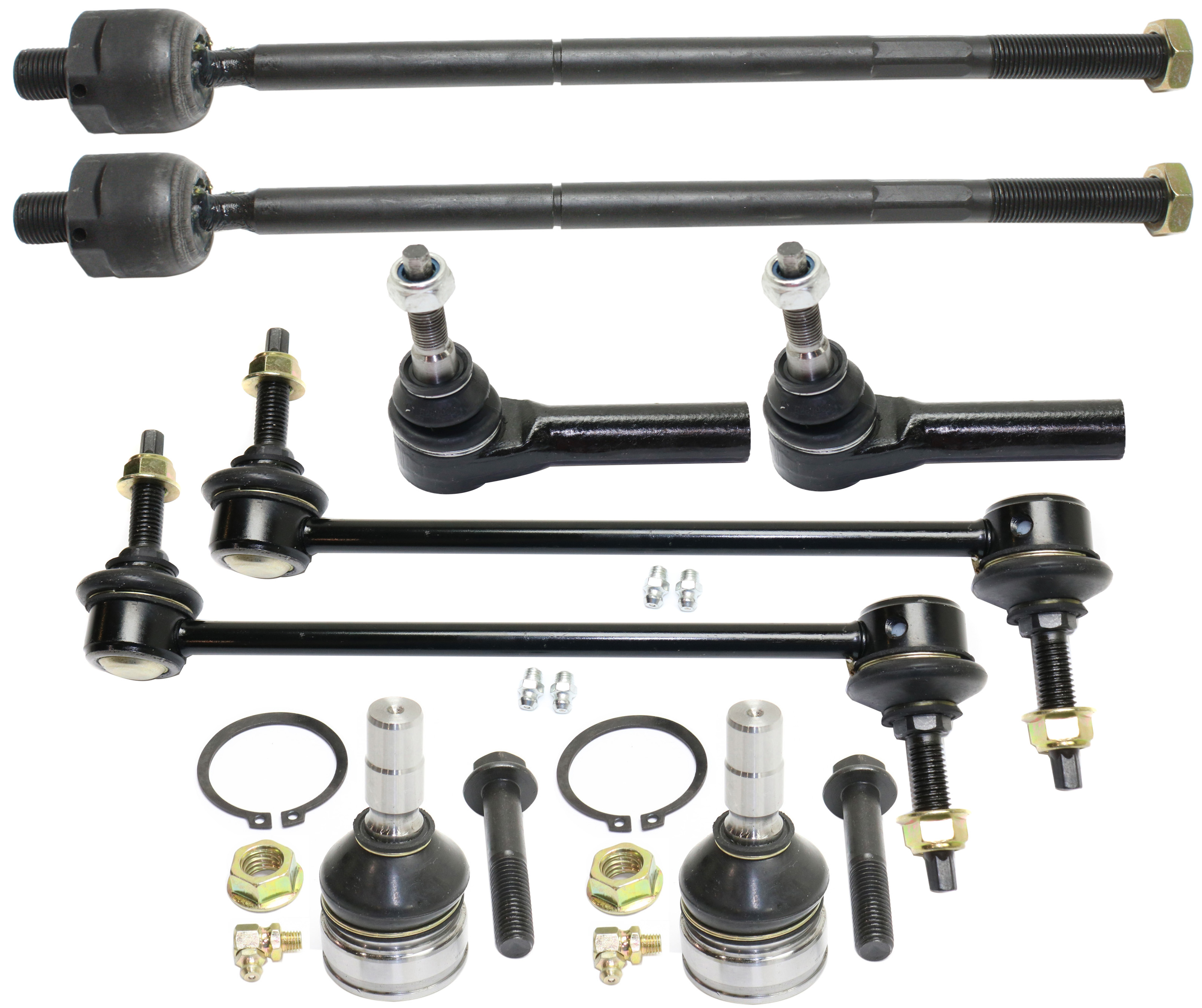 AM MUSTANG 05-10 FRONT SUSPENSION KIT RH AND LH 8 pc kit with Ball Joints Sway Bar Links and Tie Rod Ends SKU KIT 092717-66 OEM 2601594-5051322-45D2322-46D232