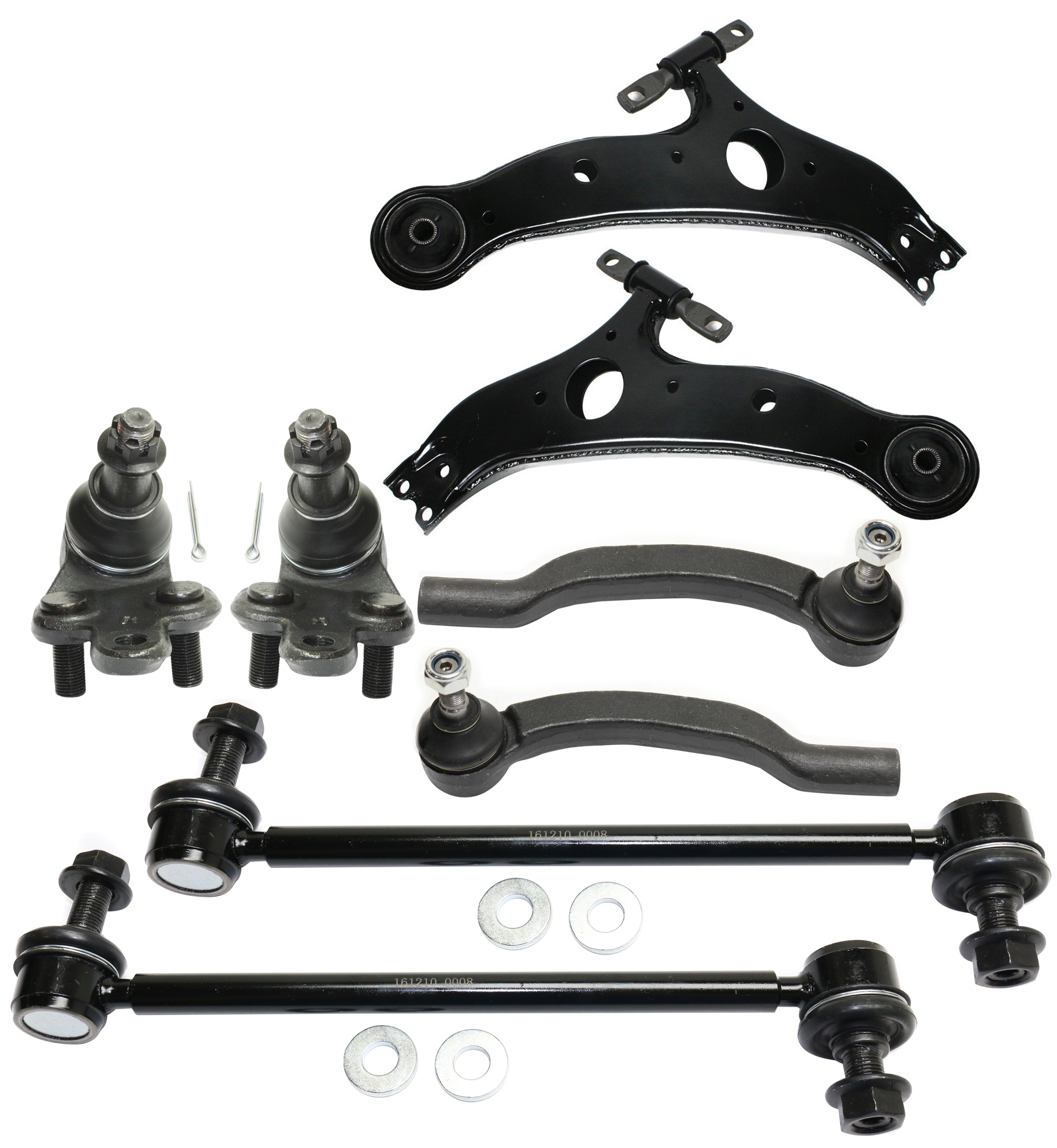 AM SIENNA 04-10 FRONT CONTROL ARM KIT RH AND LH Lower w ball joint s 8 pc Kit with Ball Joint Sway Bar Link and Tie Rod End SKU KIT 092717-83 OEM 104307-1014883-2601570-5051