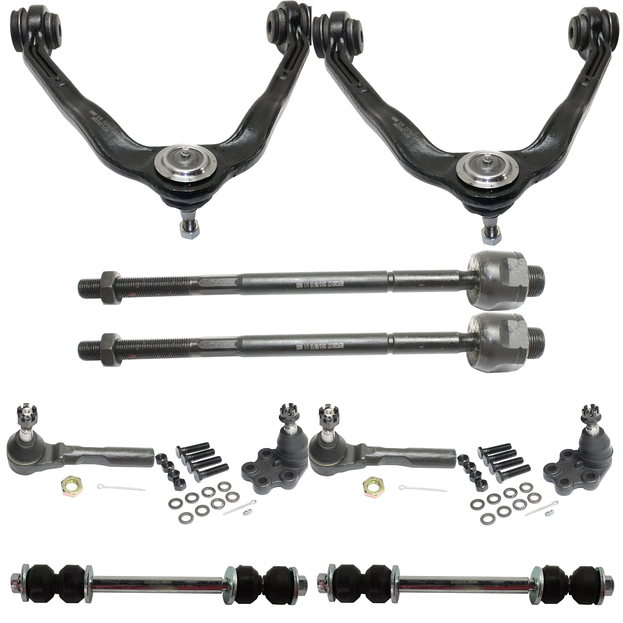 AM SILVERADO SIERRA 1500-99-06 FRONT SUSPENSION KIT RH AND LH 10 pc kit Rear Wheel Drive with Ball Joints Control Arms Sway Bar Links and Tie Rod Ends Includes 2007 Classic SKU KIT 092722-01 OEM 104-266-260-152-750-000-000-000-000