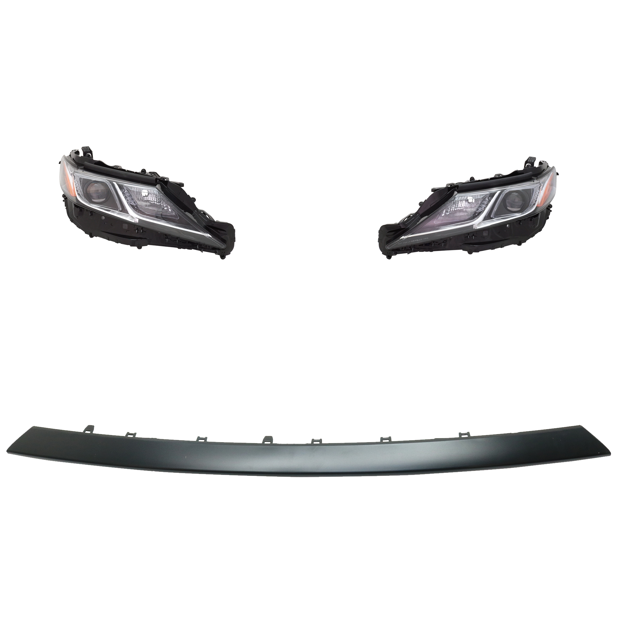 AM CAMRY 18-18 HEAD LAMP RH AND LH 3 pc kit Assembly LED with Bumper Trim SKU KIT 092723-143 Partslink TO2518194 TO2519194 TO1044119 OEM 8113033D40-8117033D00-53122060