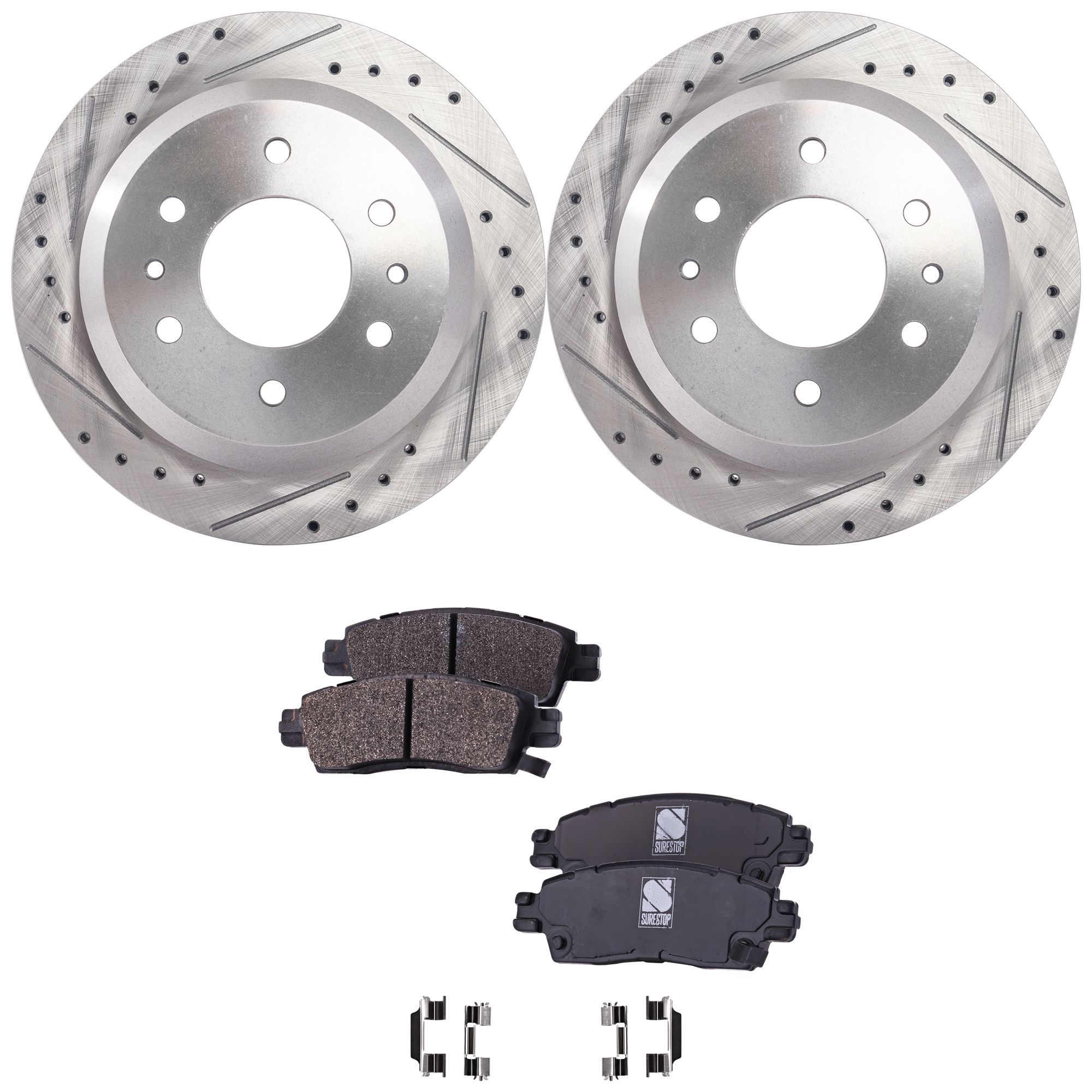 AM Brake Disc and Pad Kit SKU KIT 092825 GD062 OEM 19958-55073-101758-145314-1058