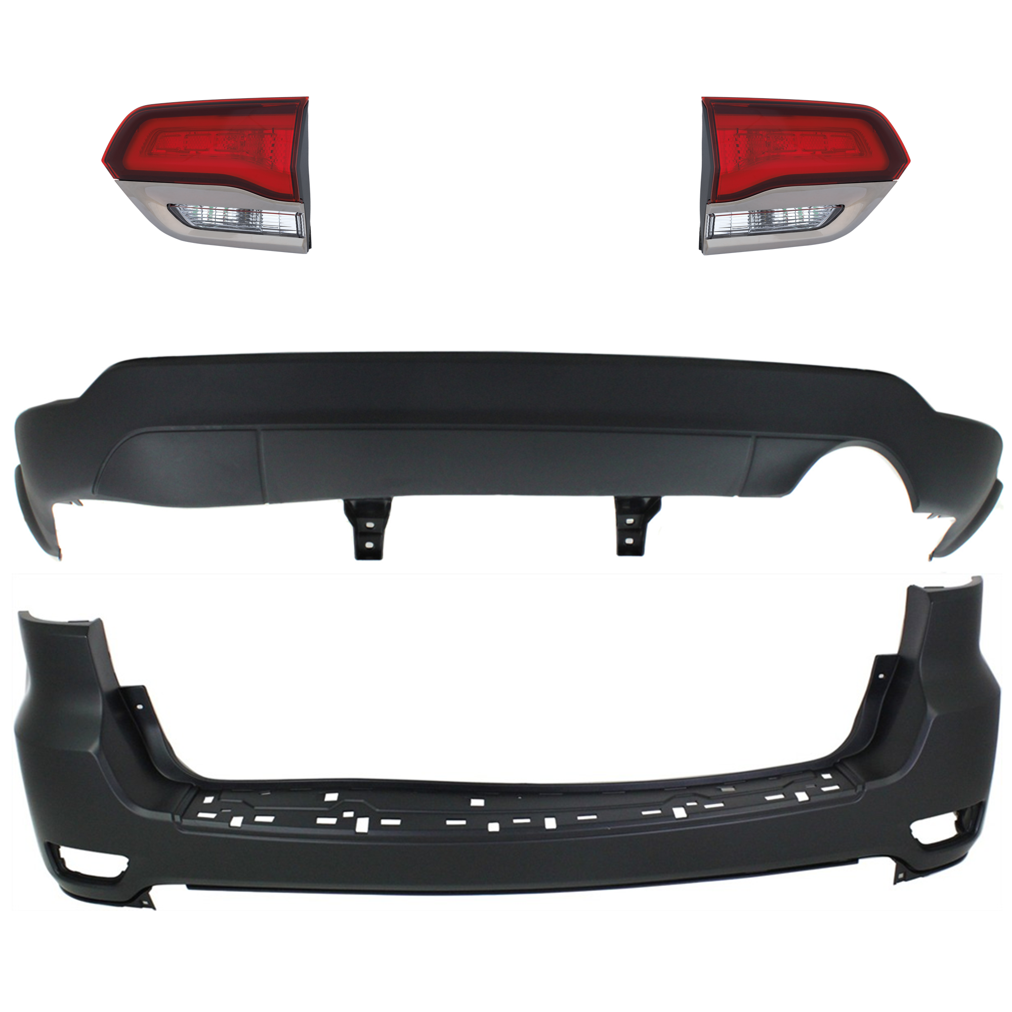 AM GRAND CHEROKEE 14-21 GRAND CHEROKEE WK 22-22 TAIL LAMP RH AND LH Inner Assembly Halogen 4 pc kit w Bumper Cover CAPA SKU KIT 092923-197 Partslink CH1100952C CH1195101C CH2802114C CH2803114C OEM 1VQ65TZZAA 68111467AA 68289998