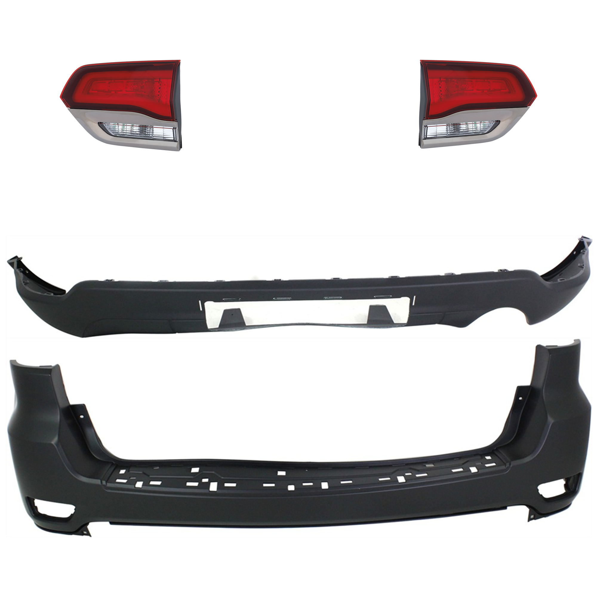 AM GRAND CHEROKEE 14-21 GRAND CHEROKEE WK 22-22 TAIL LAMP RH AND LH Inner Assembly Halogen 4 pc kit w Bumper Cover CAPA SKU KIT 092923-198 Partslink CH1100952C CH1195102C CH2802114C CH2803114C OEM 1VQ65TZZAA 68111468AB 68111468