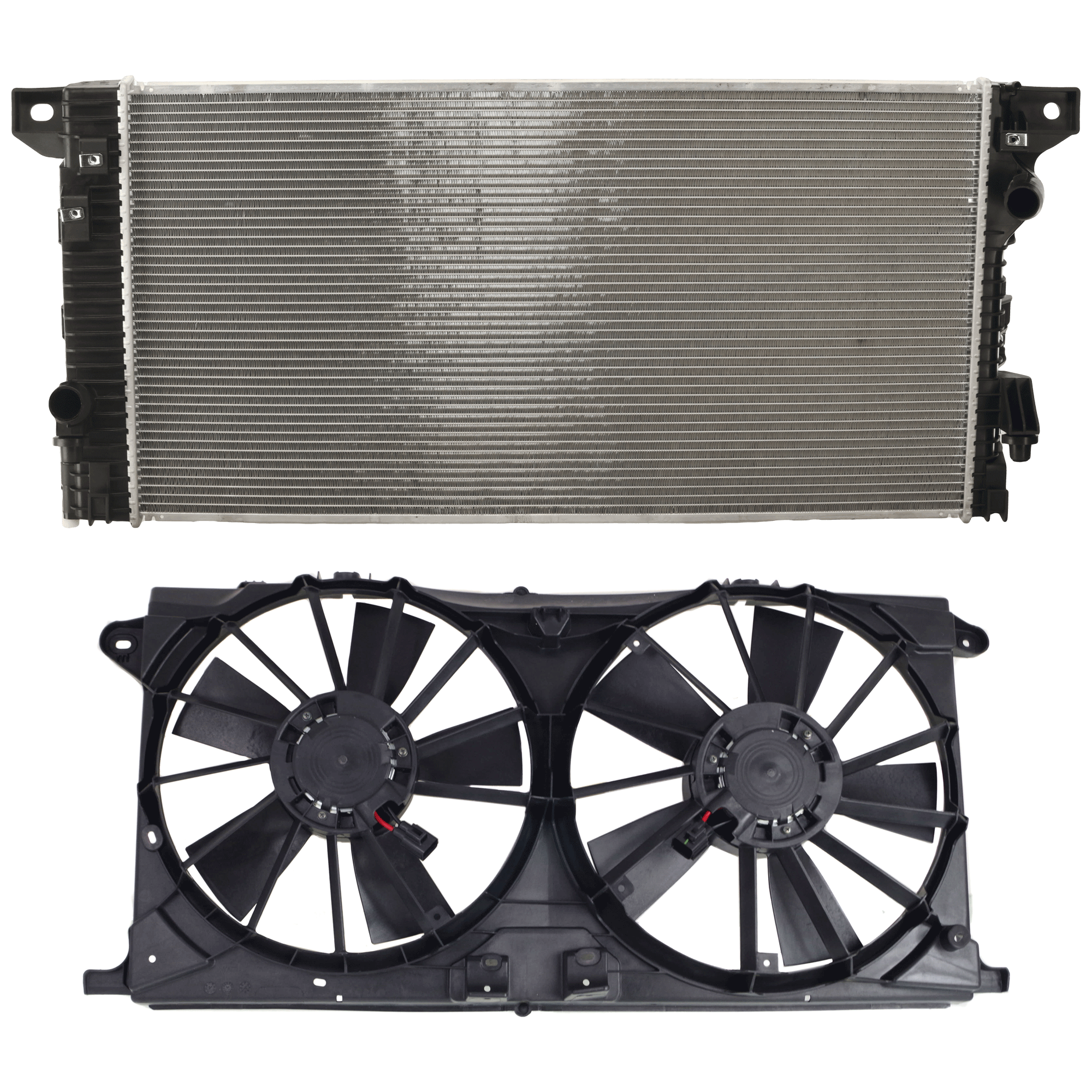 AM EXPEDITION 18-21 F 150-15-20 RADIATOR 2 pc Kit includes Cooling Fan Assembly SKU KIT 100125-05 Partslink FO3010334 FO3115207 OEM FL3Z8005B HL3Z8005C FL3Z8C607C