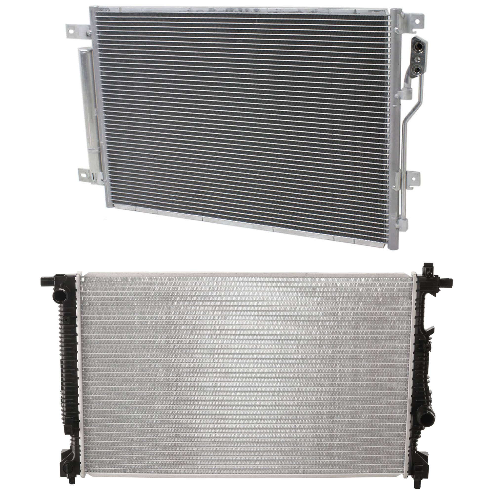 AM DART 13-16 RADIATOR 2 pc Kit includes A C Condenser SKU KIT 100125-14 Partslink CH3010361 CH3030250 OEM 55111483AC 55111484AD